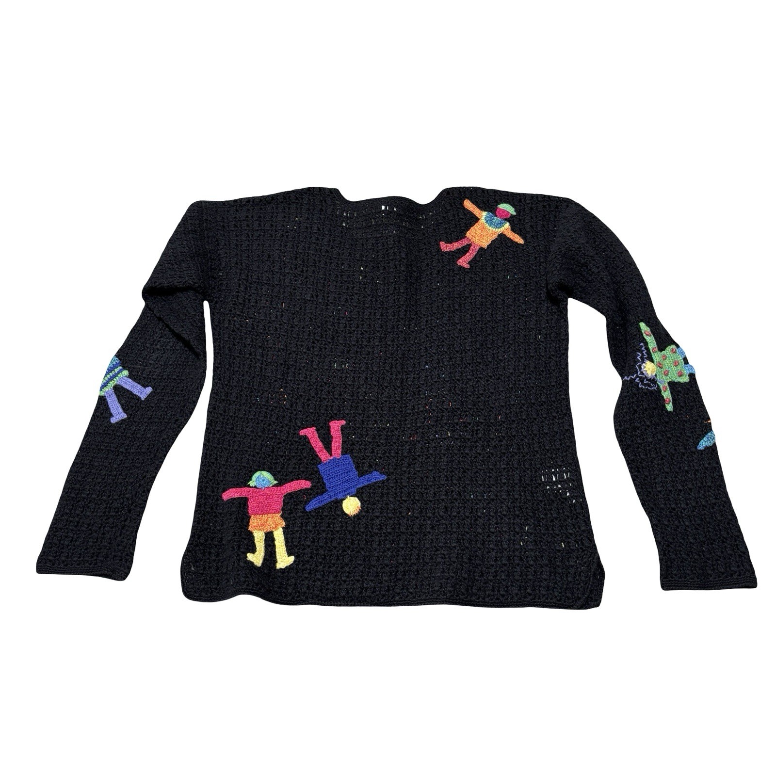 Vintage Susan Bristol Women’s Vibrant Knit Retro Open Knit Sweater Sz M 19 x 23