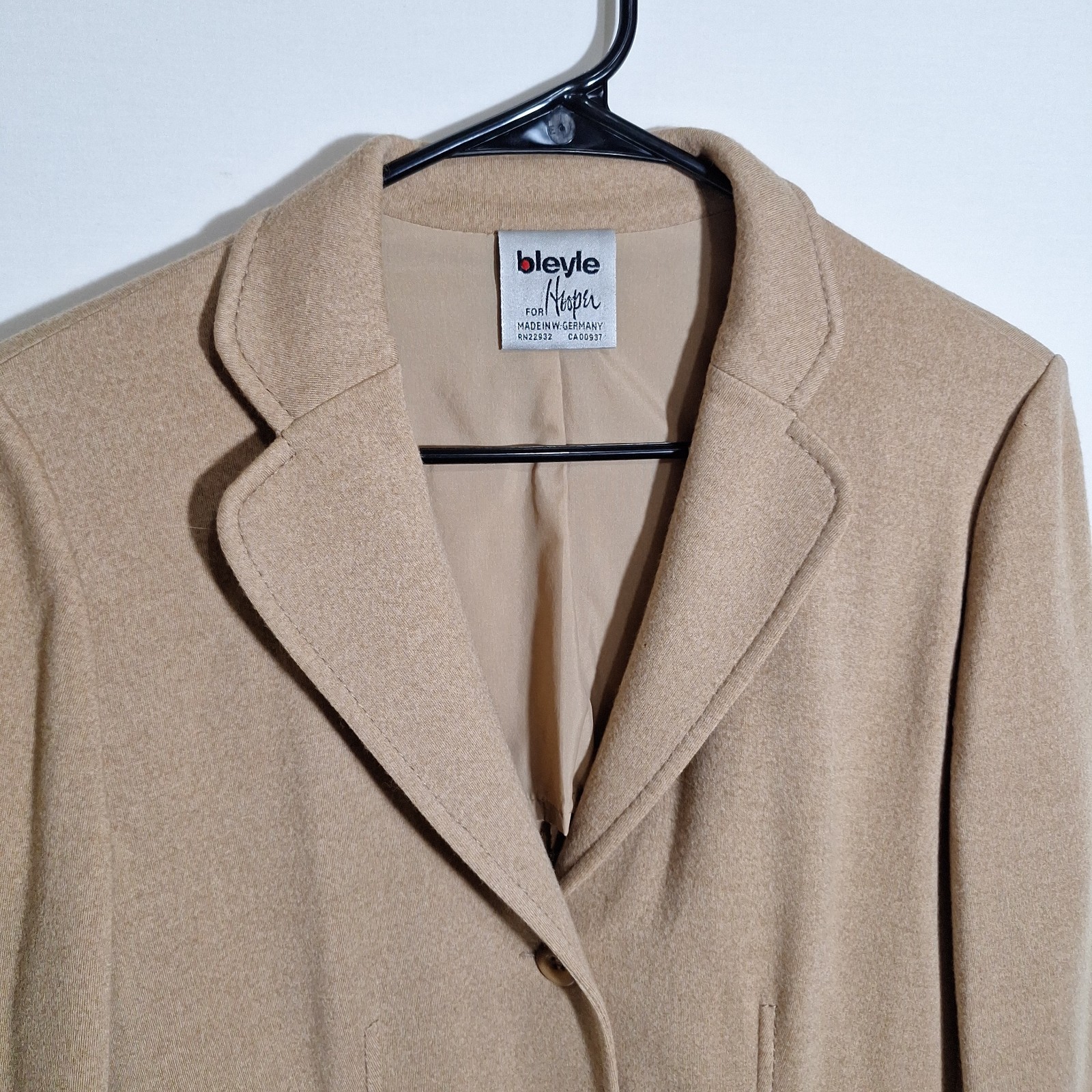 Vintage Bleyle Hooper Camel Wool Pantsuit Set Womens 12 Large Made W Germany 70s