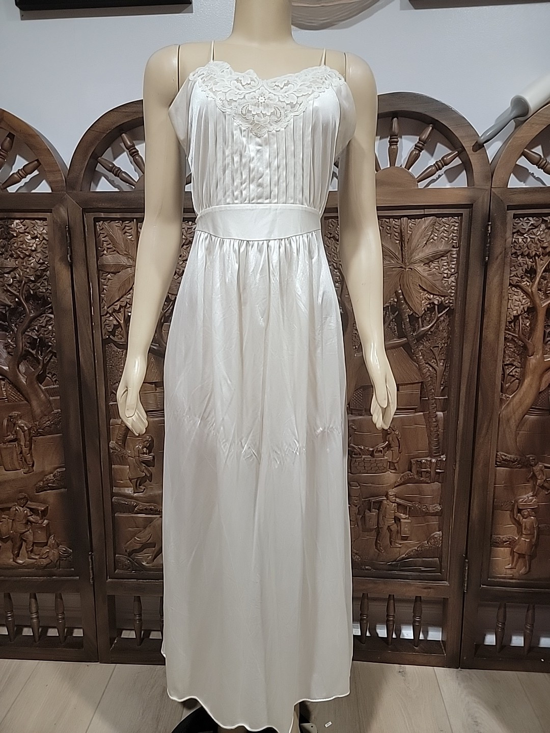Lily Of France Rosa Puleo-Szule Peignoir Size M Vintage Ivory Nightgown #Z