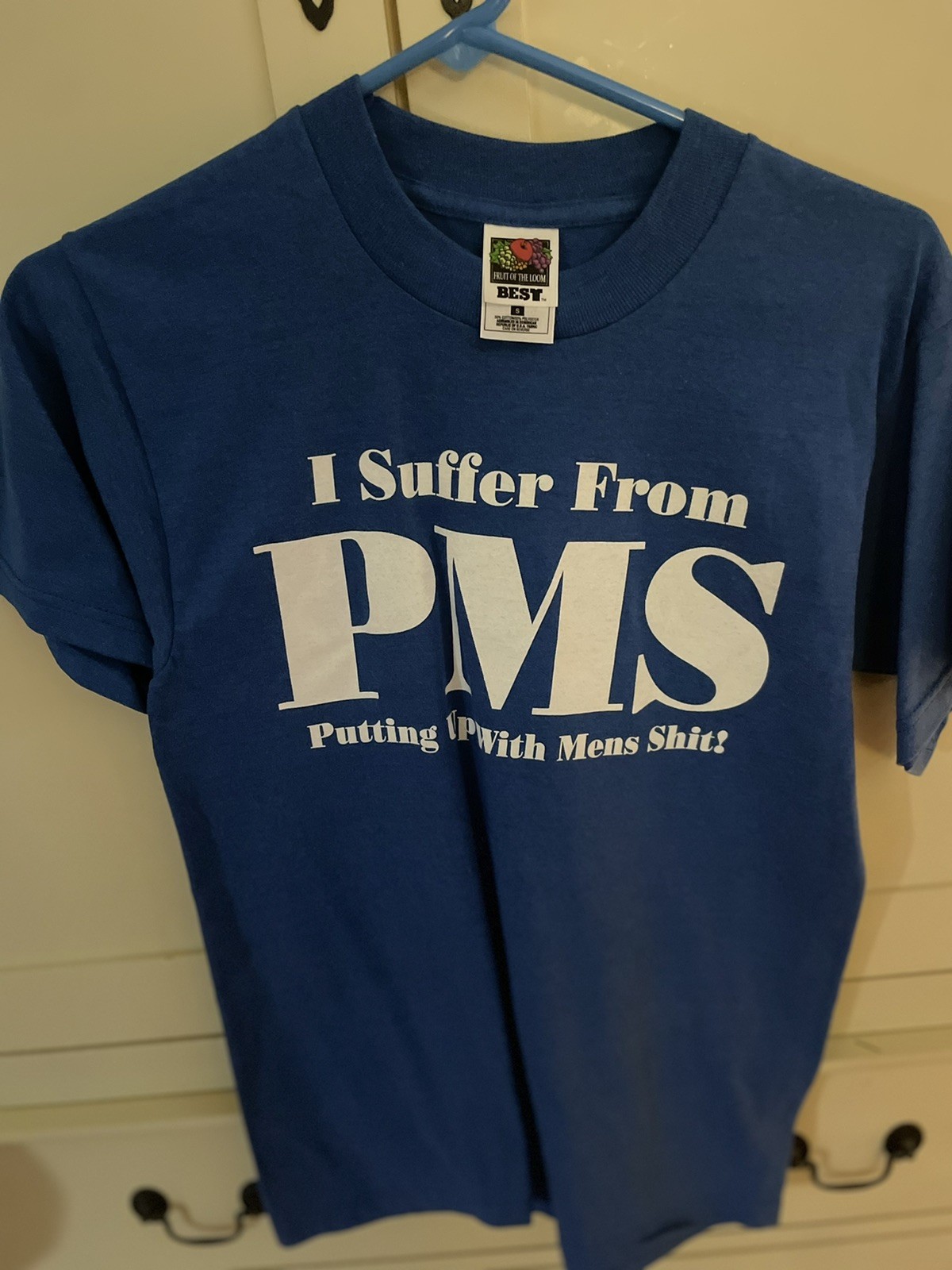 VTG ’90s I Suffer from PMS Putting up with mens S@*T Navy Blue Tee Women’s S