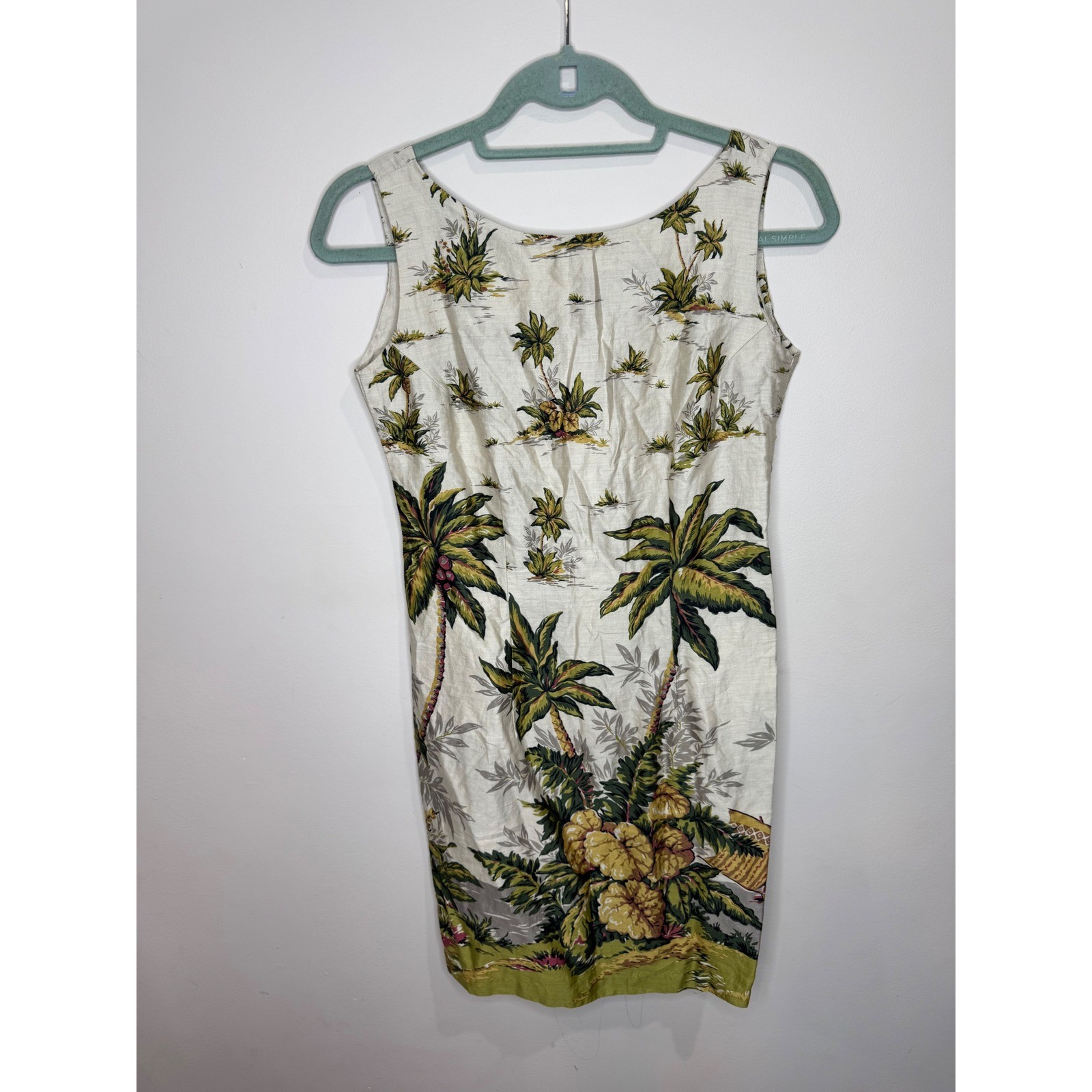 Vintage Reyn Spooner Hawaiian Shift Dress Sz XS Cotton Palm Trees