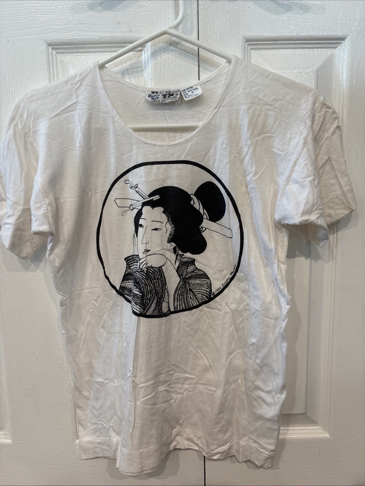 Vintage 80s Japanese Geisha Traditional Nippon Style Single Stitch Shirt Size S