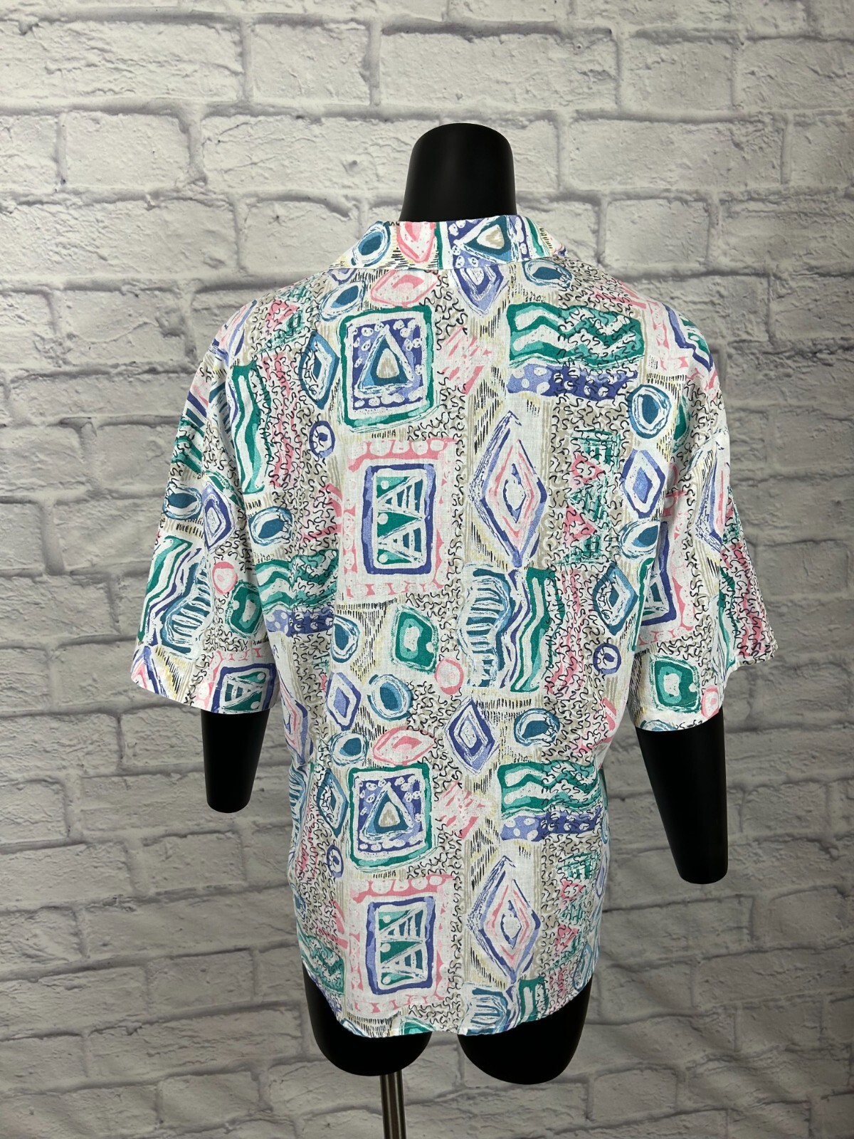 Cabrais Button Front Shirt Blouse Short Sleeve Collared Women’s Vintage 80’s