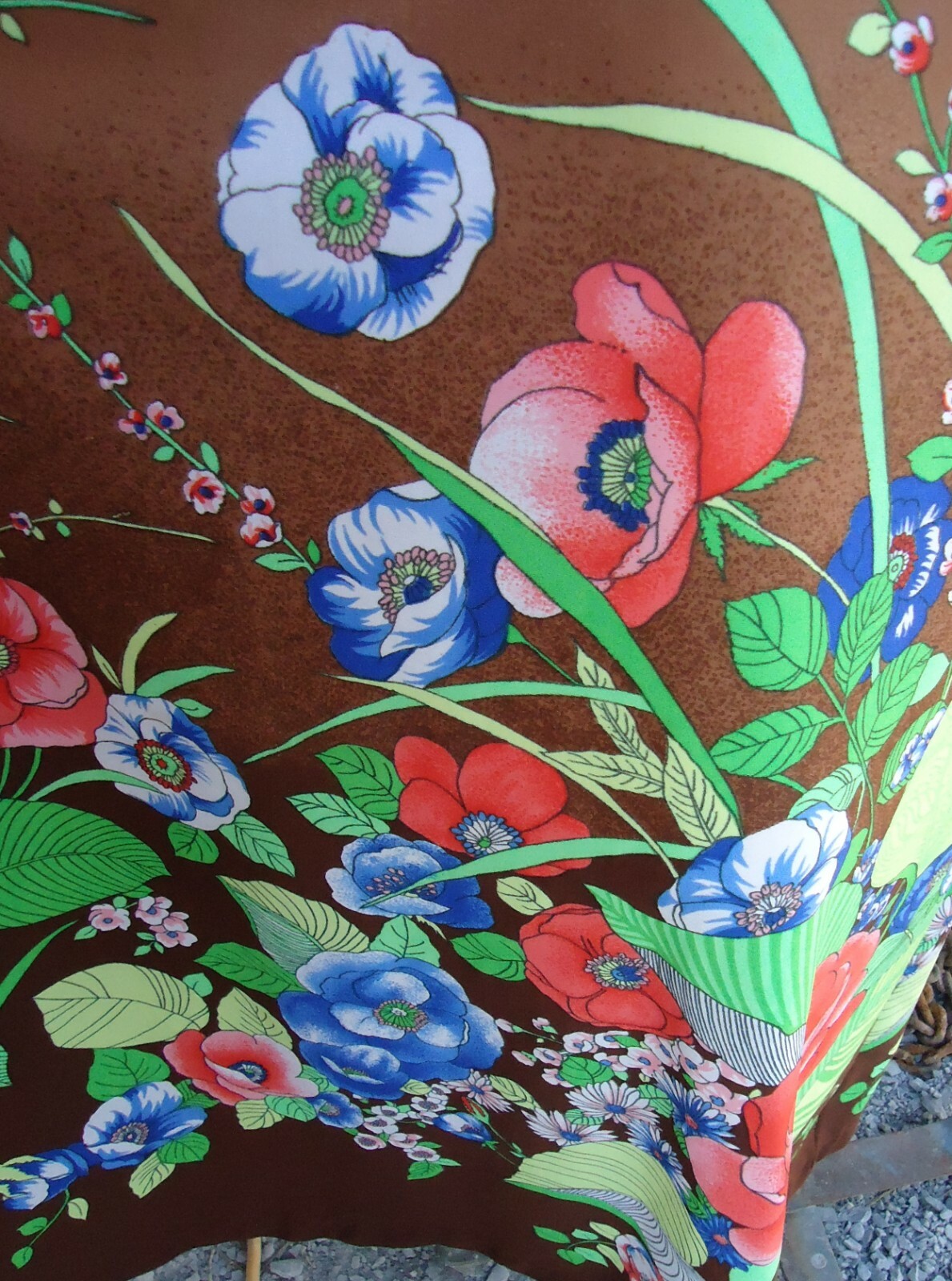Vtg Silky M 12/14 Maxi Tropical Floral Zippered Lingerie Lounging Robe Polyester