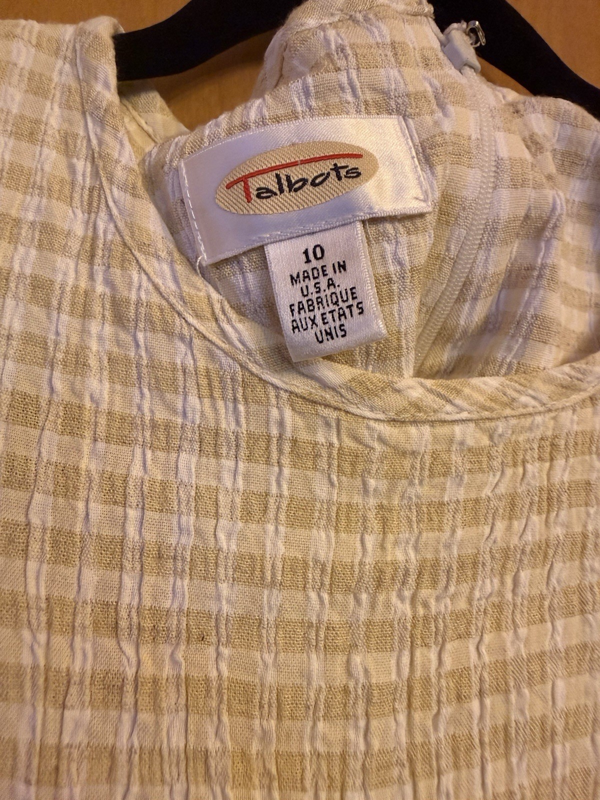 Vintage Talbots Yellow Gingham Dress Size 10 Made In USA