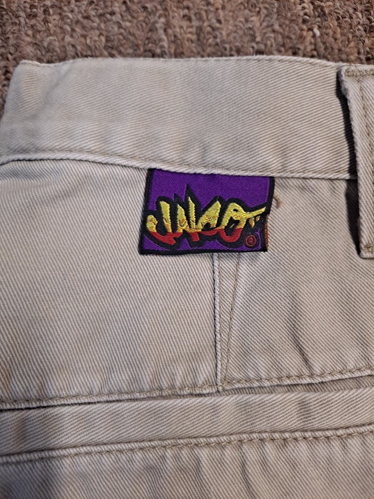 VTG 90s JNCO Girlie Stuff Khaki Denim Pants Size 1 Baggy Skater Y2K Wide Leg