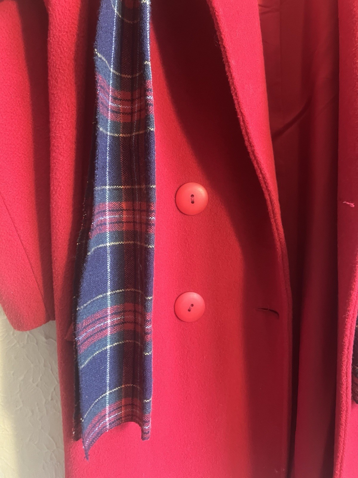 Andrea Marin sz 6 Made In USA Vintage Lined Red Wool Long Double Breasted Coat