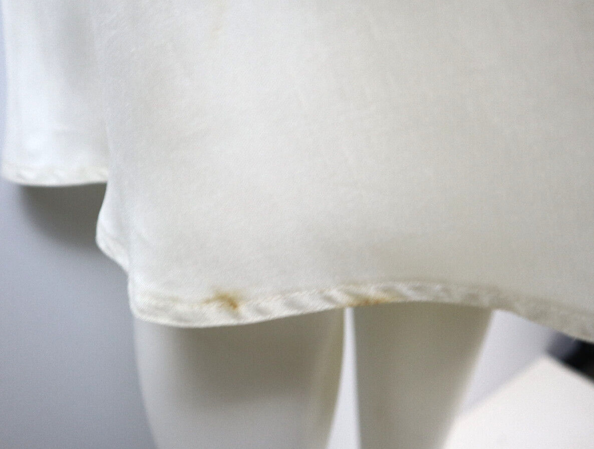 Leslie Fay Vintage Women’s Shirt Dress Size 8P Ivory White Short Sleeve A-Line