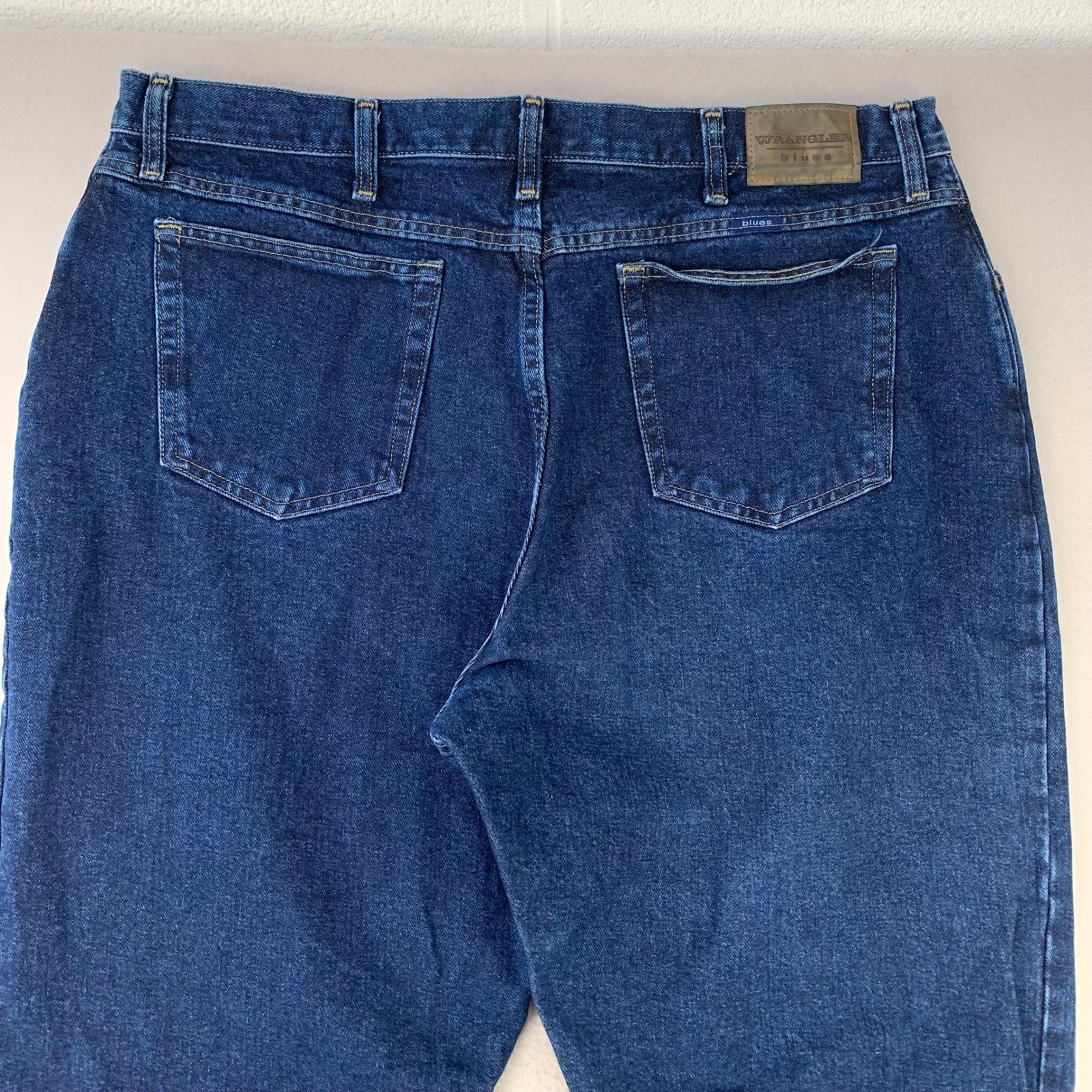 VTG Wrangler Mom Jeans Womens 20 Dark Wash High Rise Straight Leg Western