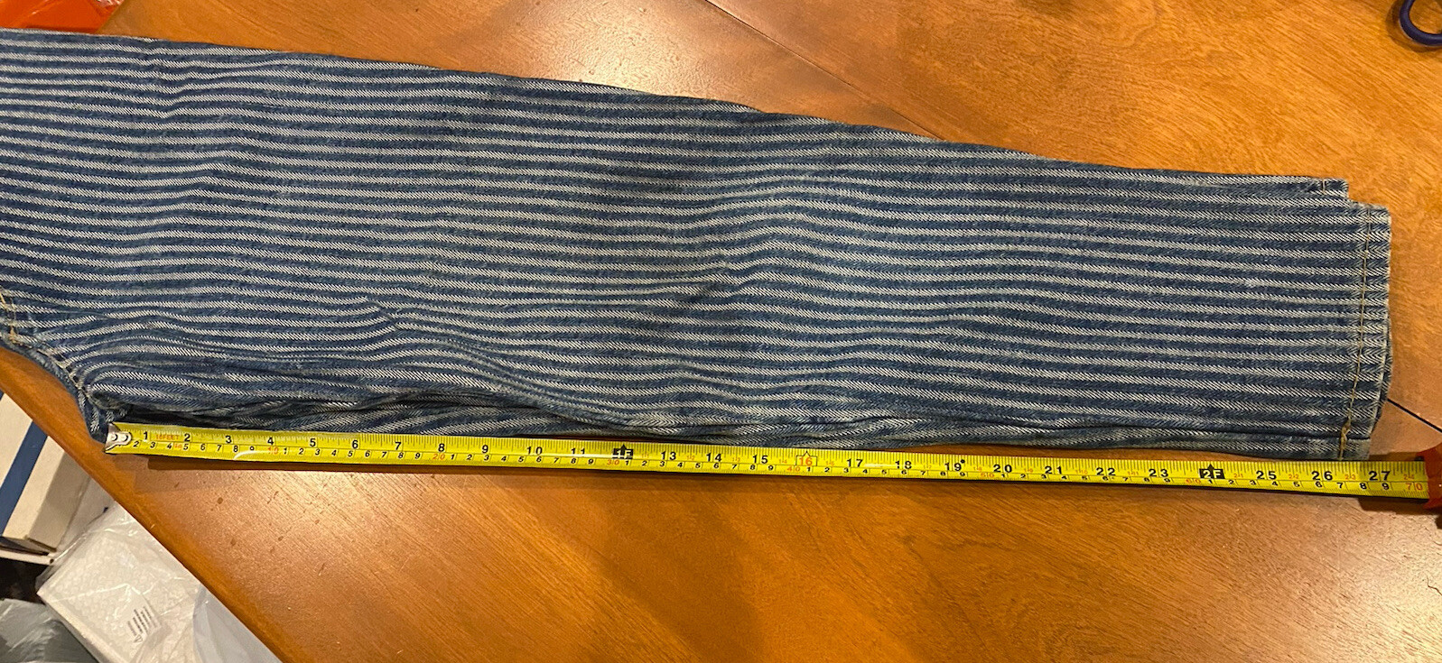 VTG 1980s High Waisted Striped GASOLINE JEANS | Paris, France | 100% Cotton | 28