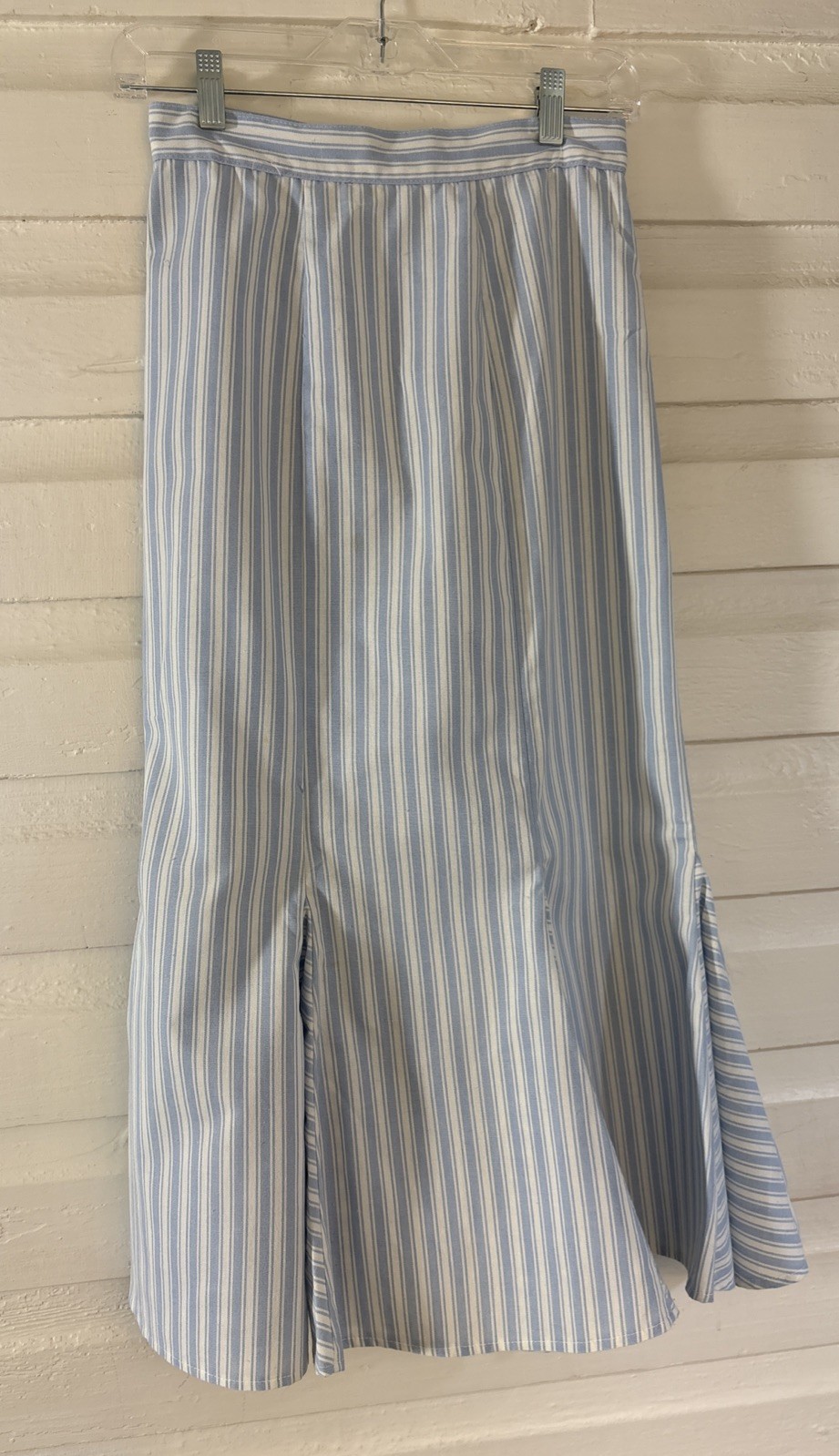 VTG Jessica McClintock Gunne Sax Long Skirt Sz 9 Pleats Below Knee Lt Blue White