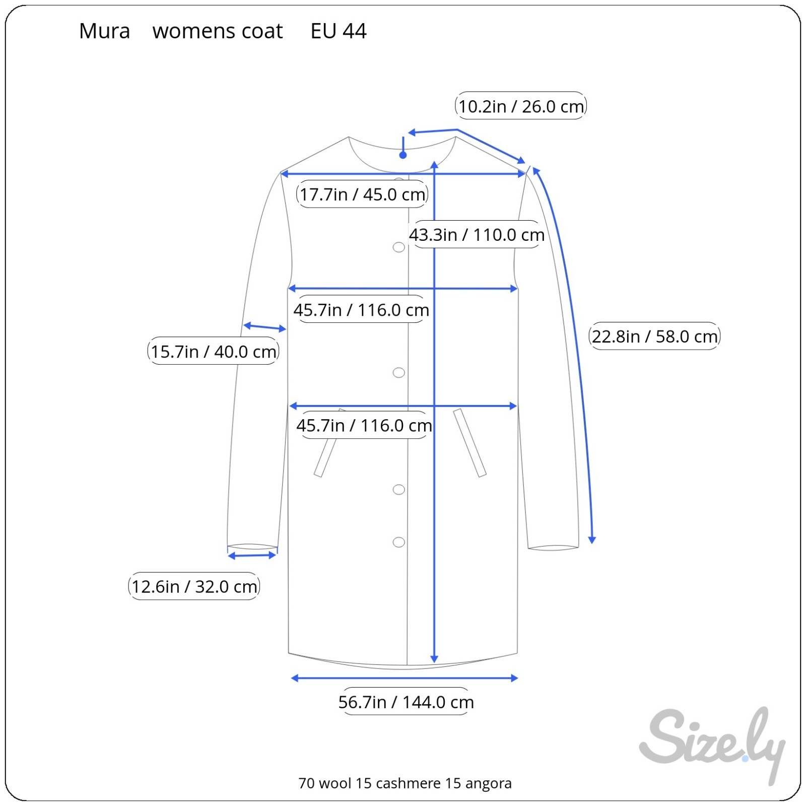 Women’s 80’s Vintage classic coat by Mura | Wool, Cashmere, and angora | EU 44