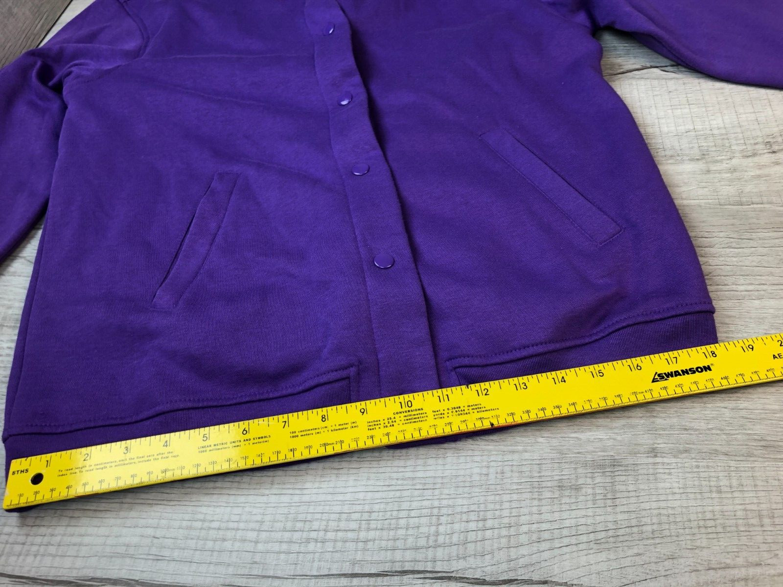 Vintage Tudor Court Button Up Sweatshirt Purple 80s Grandma Jacket Women’s PM