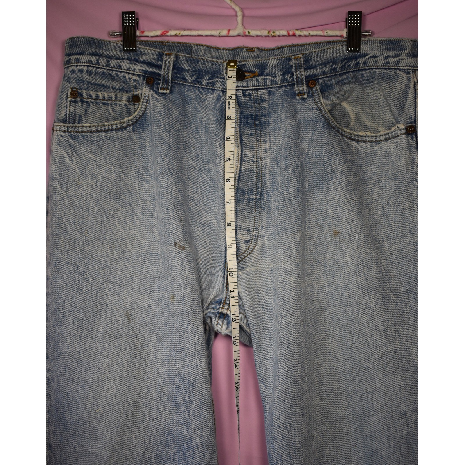 Vintage Levis 501 Light Wash Straight Leg Jeans Made in USA W36 L34 520 06
