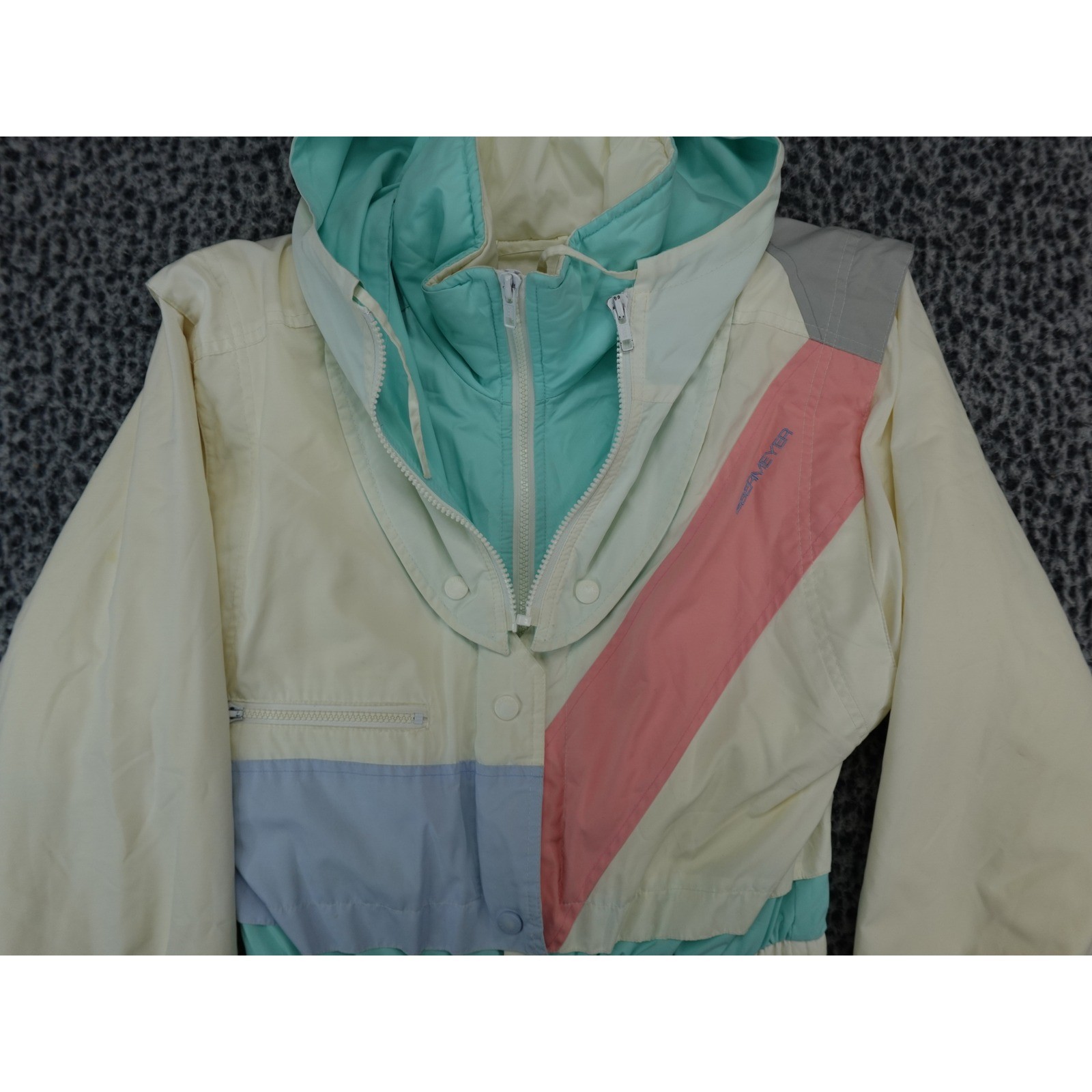 Vintage Obermeyer Sphere Gore-Tex Thinsulate Ski Suit Cream Pastel Womens 8