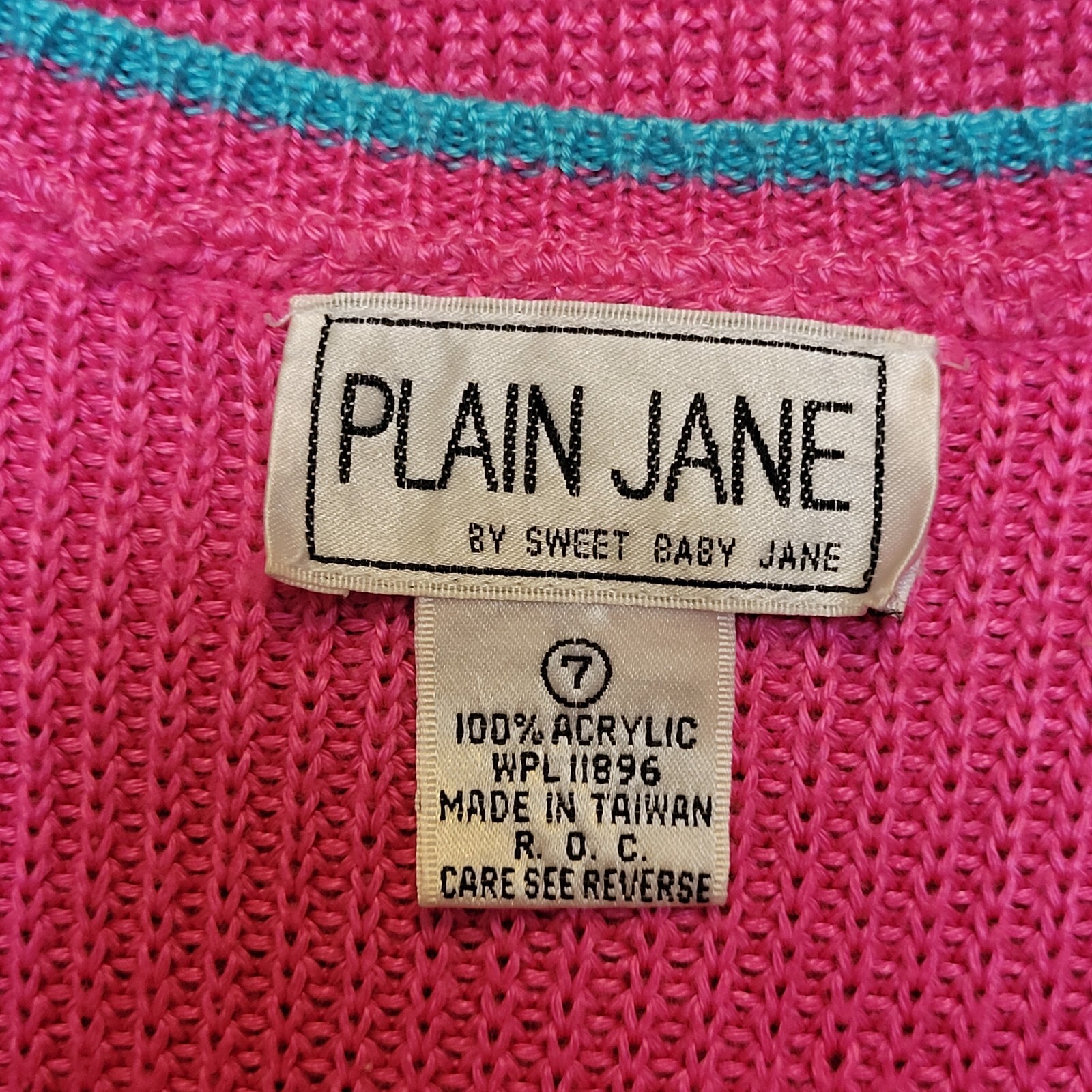 Plain Jane VTG Short Sleeve Pink Cropped Sweater 80s Wmn’s Sz M Lightweight