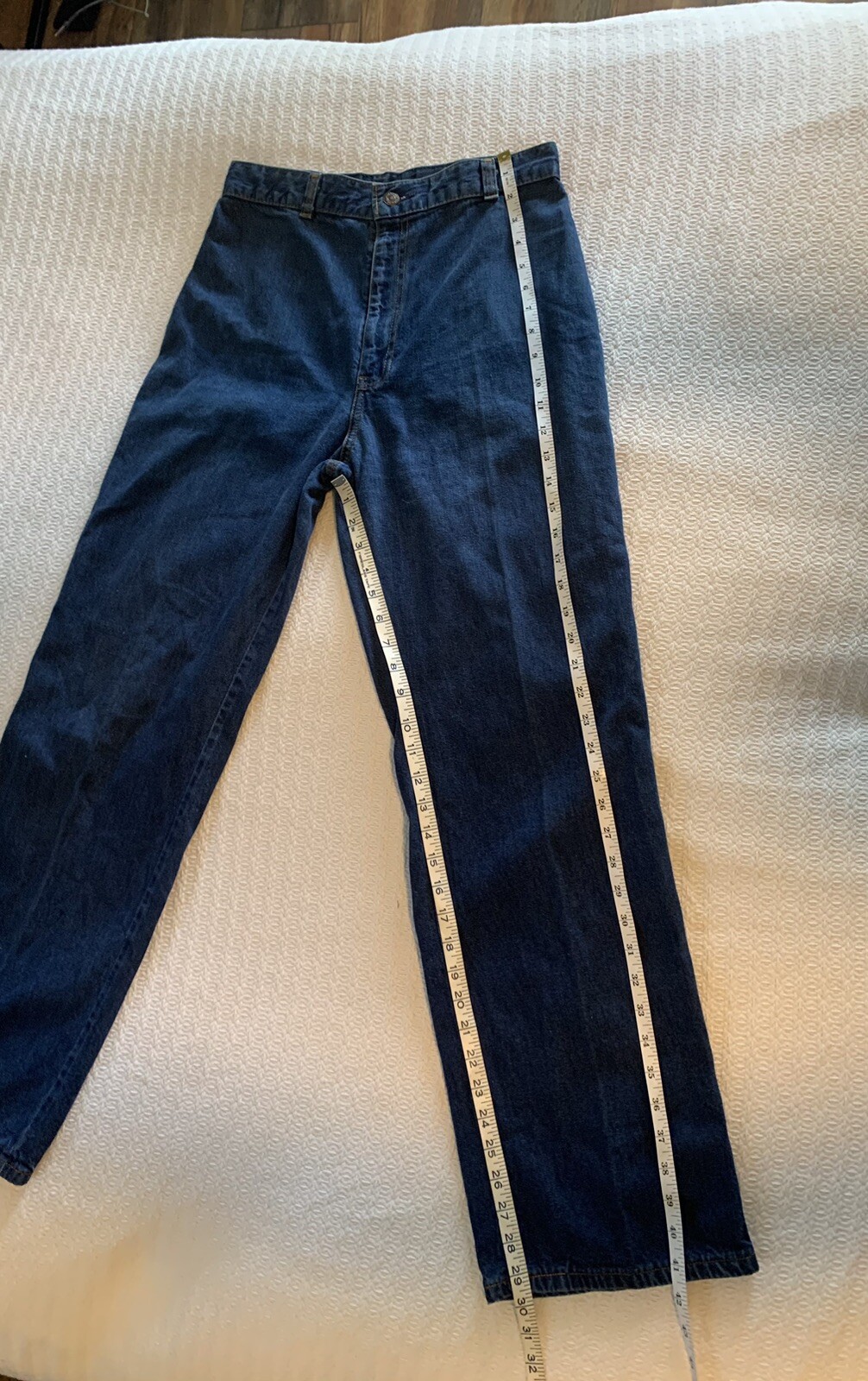 Vintage 70s Levi’s Dark Jeans Classic Straight Cut Orange Tag Embroidered Sz 14