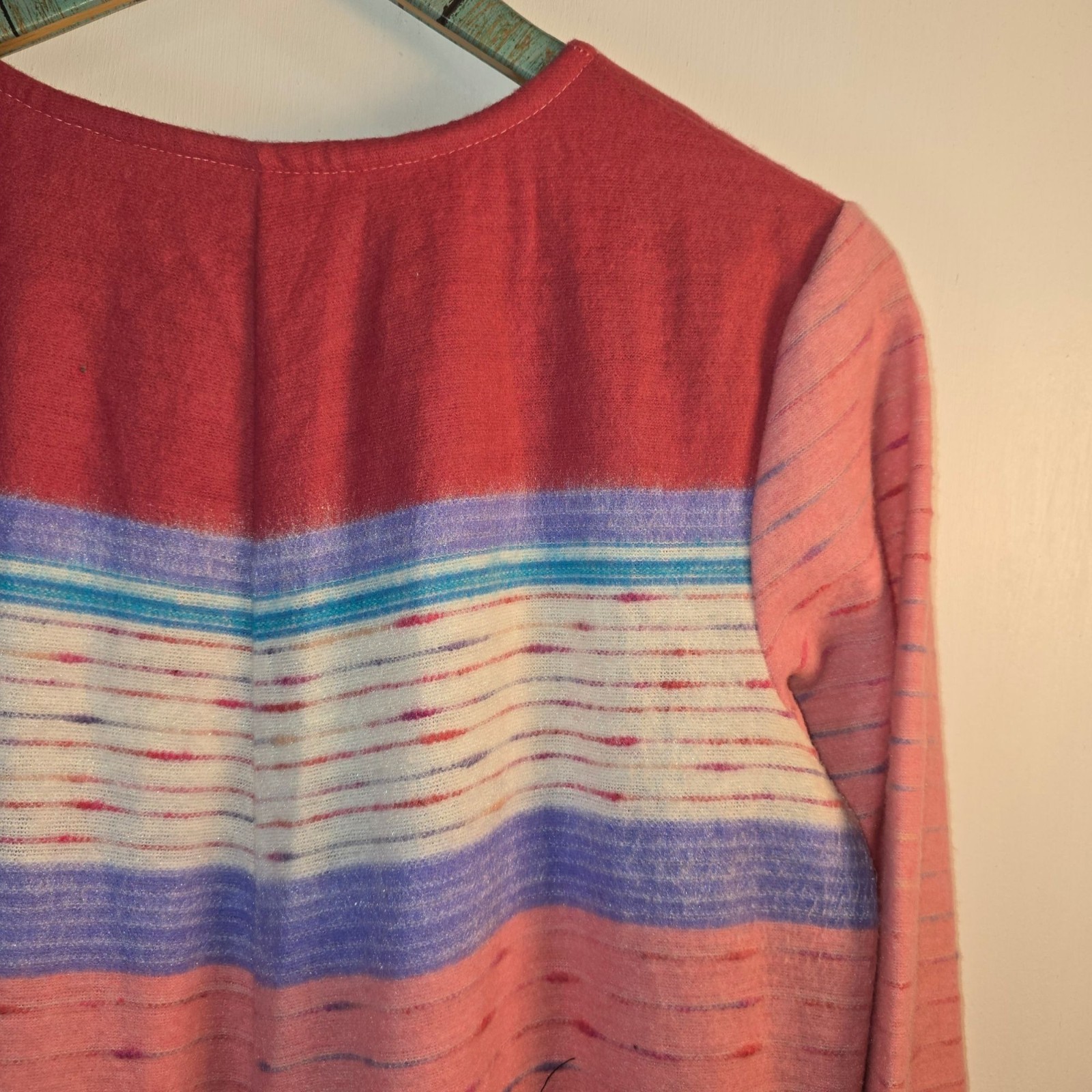 Vintage 1970’s Joseph Magnin The Farr West Fuzzy RARE Striped House Coat, Sz L