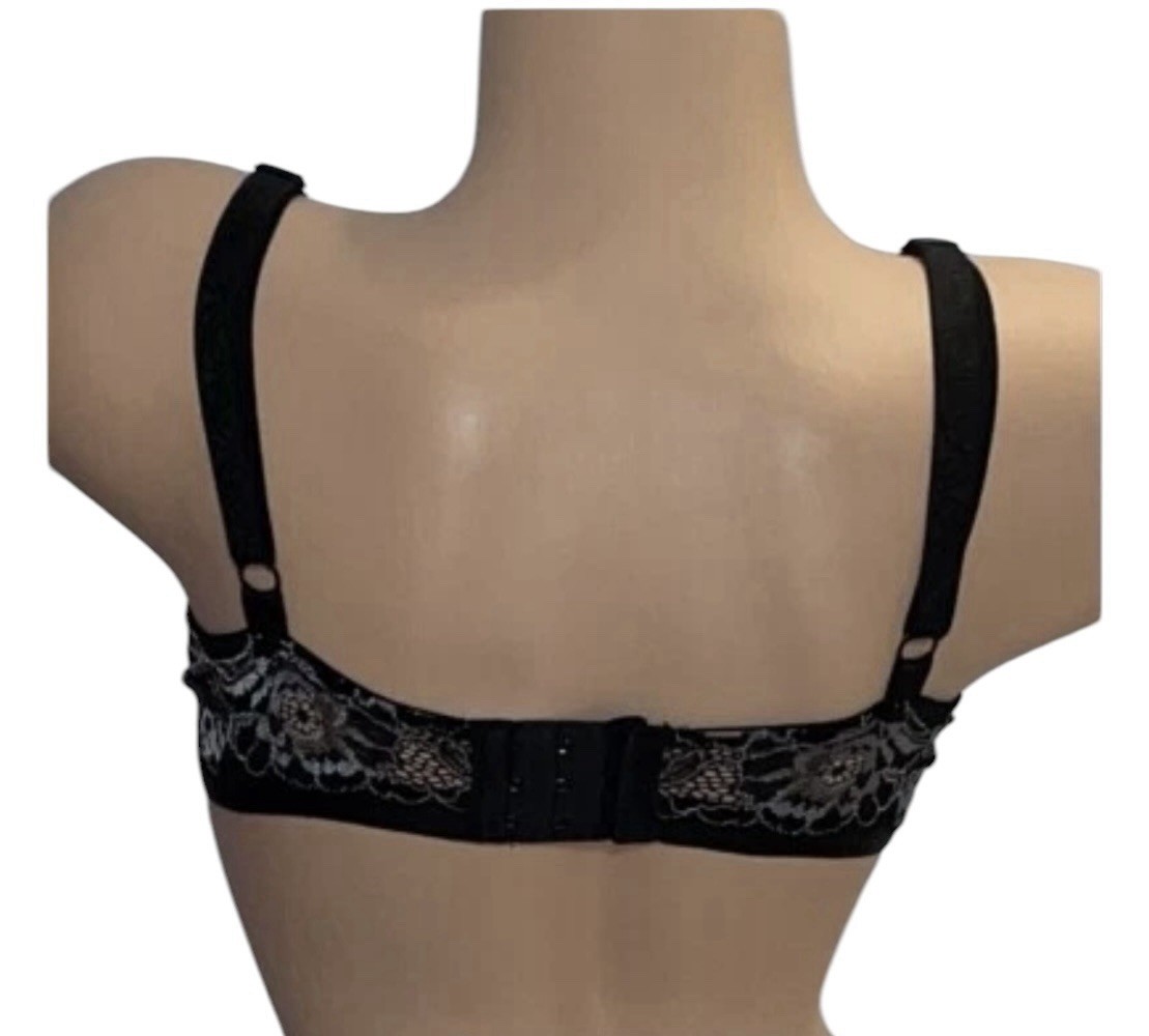 Simply Vera Vera Wang Black Sheer Underwire Lace Mesh Bra Womens 38D