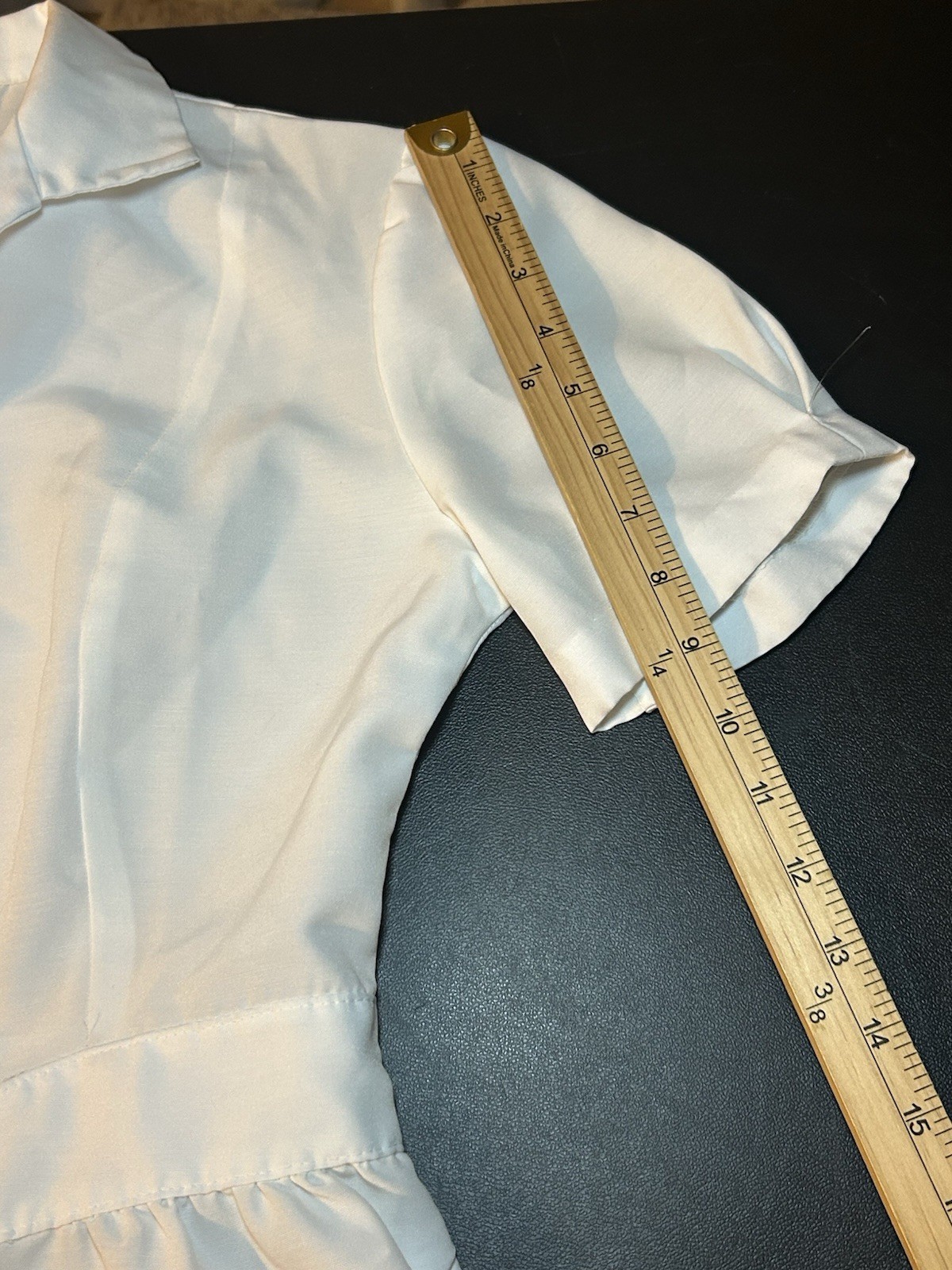 VTG 1960’s XS/S White Nurse Uniform Dress Short Sleeves, Pockets, Zip Up Back