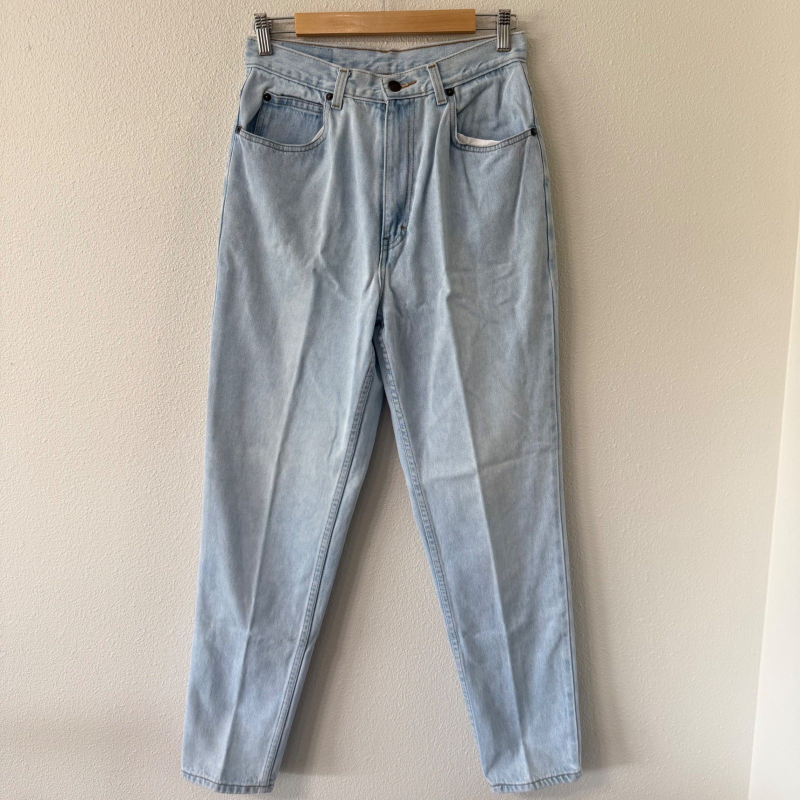 Vintage Jordache High Waisted Mom Jeans Light Wash Tapered Leg Denim Size 12/31