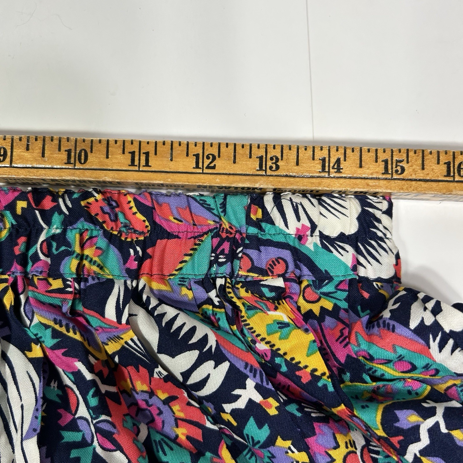 NWT Vtg Counterparts PullOn Multicolor Floral Pleated A-line Midi Skirt Size 14