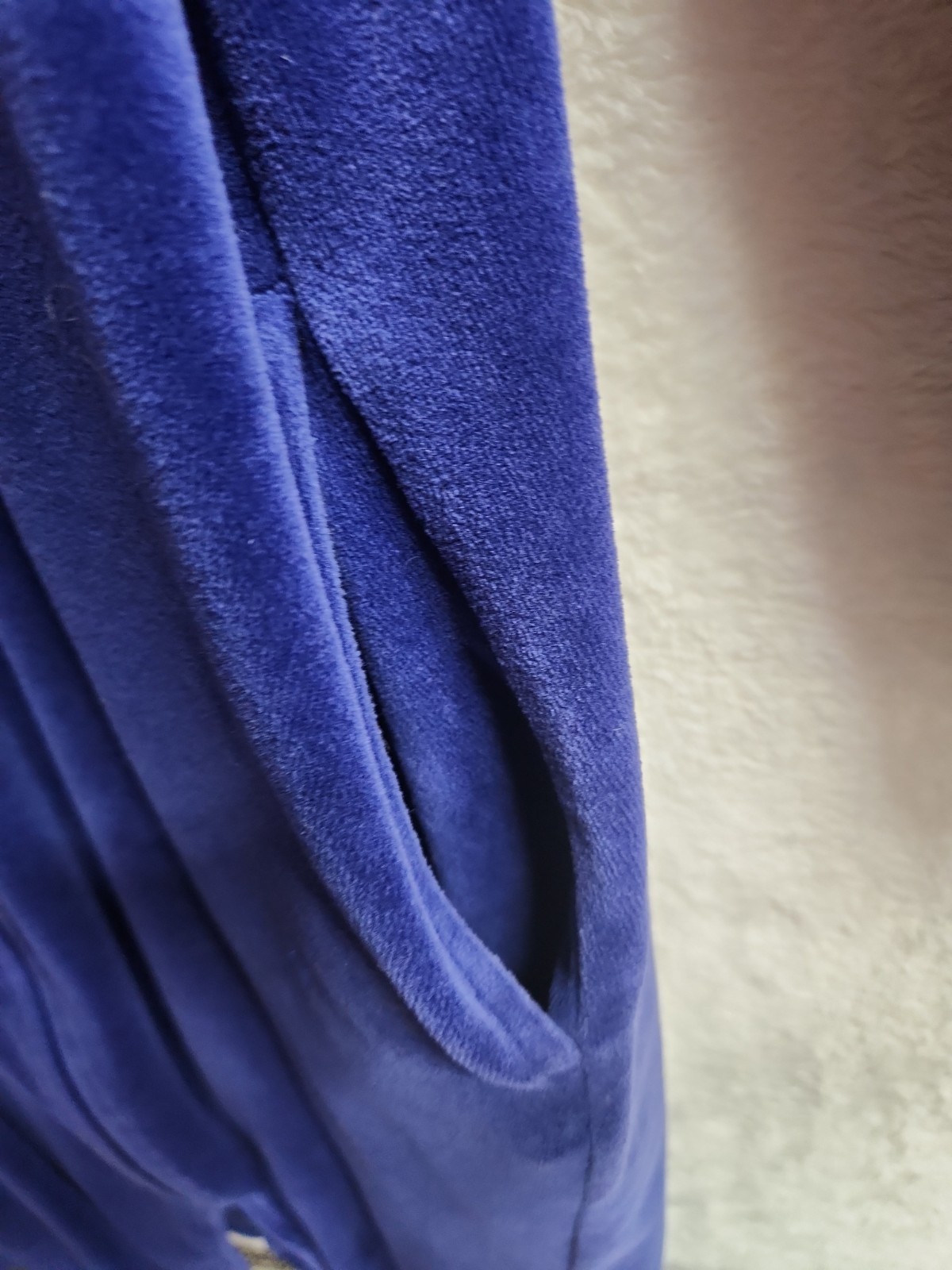 Vintage Classic Elements Full Length Zip House Coat Size L Royal Blue Pockets