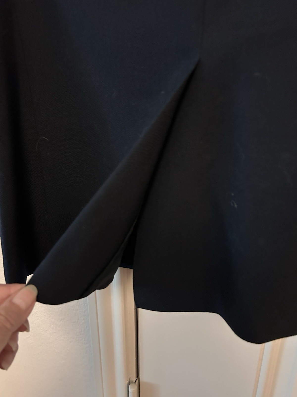 Vintage Stanley Blacker Wool Blend Womens Size 10 Dark Navy Blazer Brass Buttons