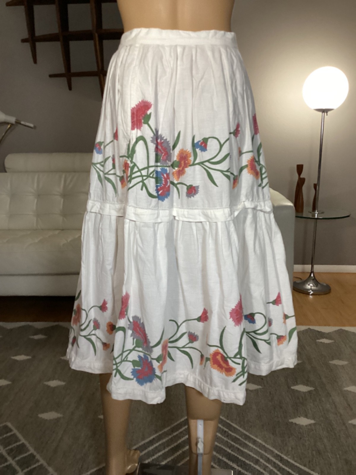 Vintage Early 80s Freestyle Cotton Floral Top & Skirt Set Cottagecore Boho