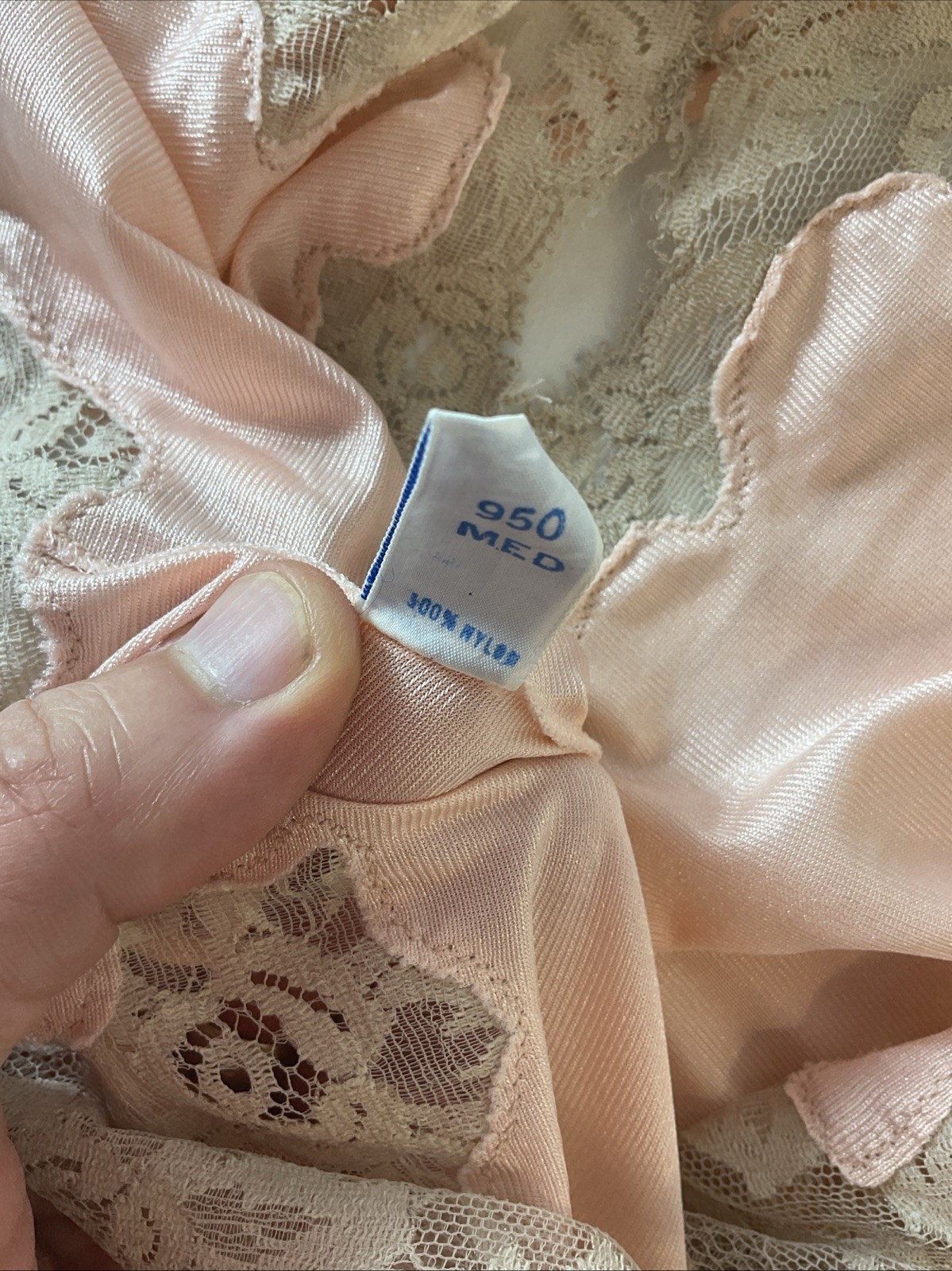 Glydons Of Hollywood Vtg Long Nightgown Lace Bodice Size M PInk Satin Lingerie