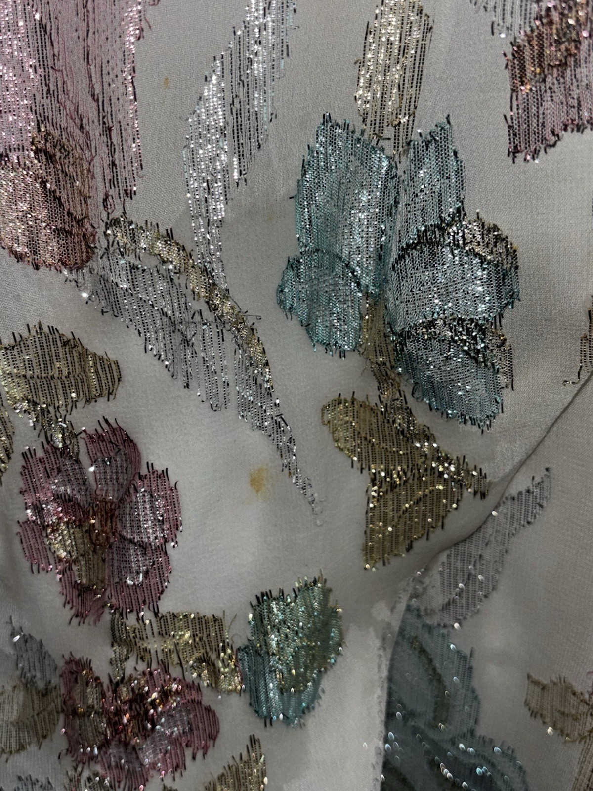 Vintage Patra women’s Dressy wrap Blouse floral metallic shoulder pads size 12