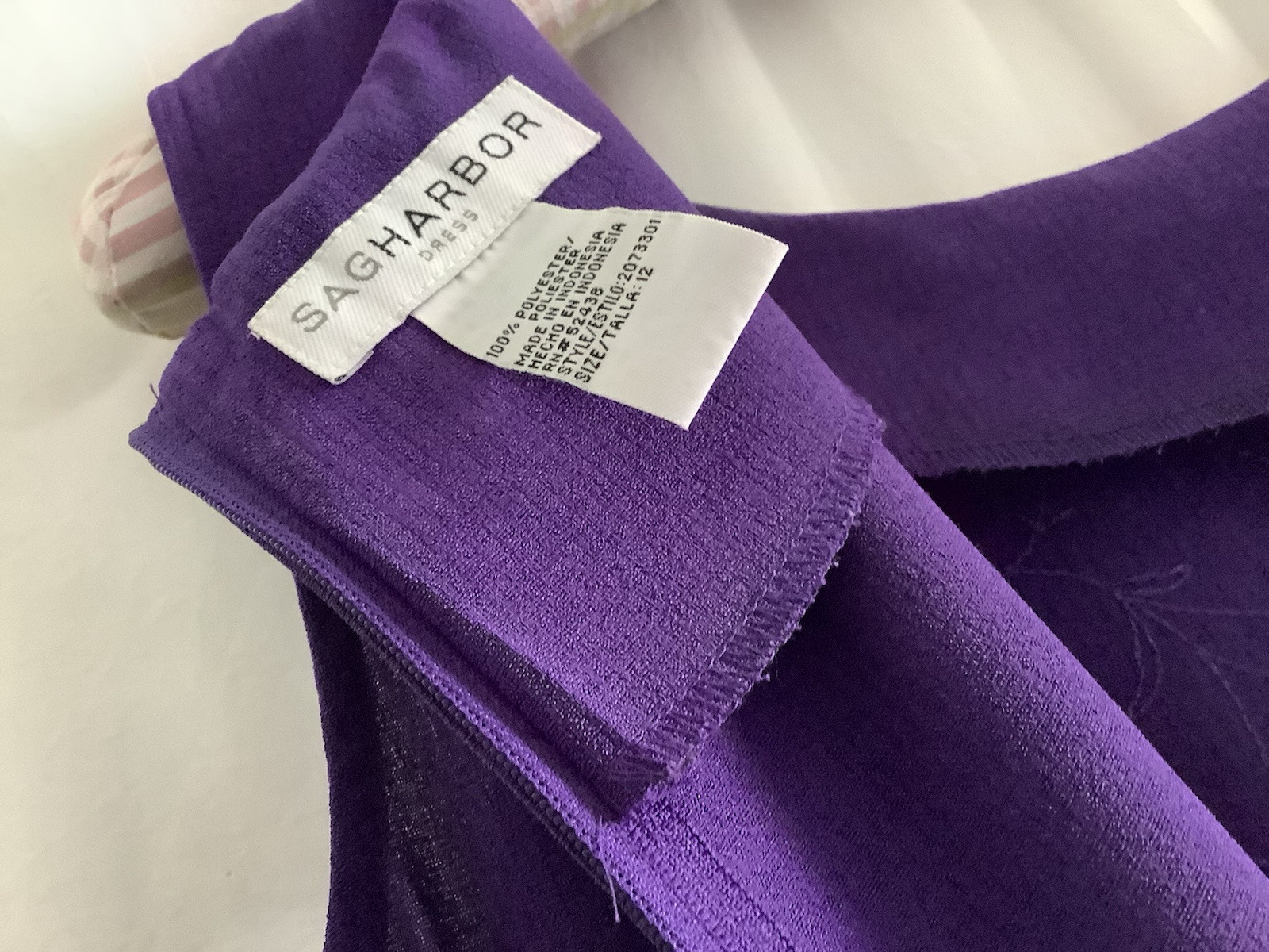 SAG HARBOR DRESS/JACKET SET (size 12) Deep Purple, Midi Excellent Condition