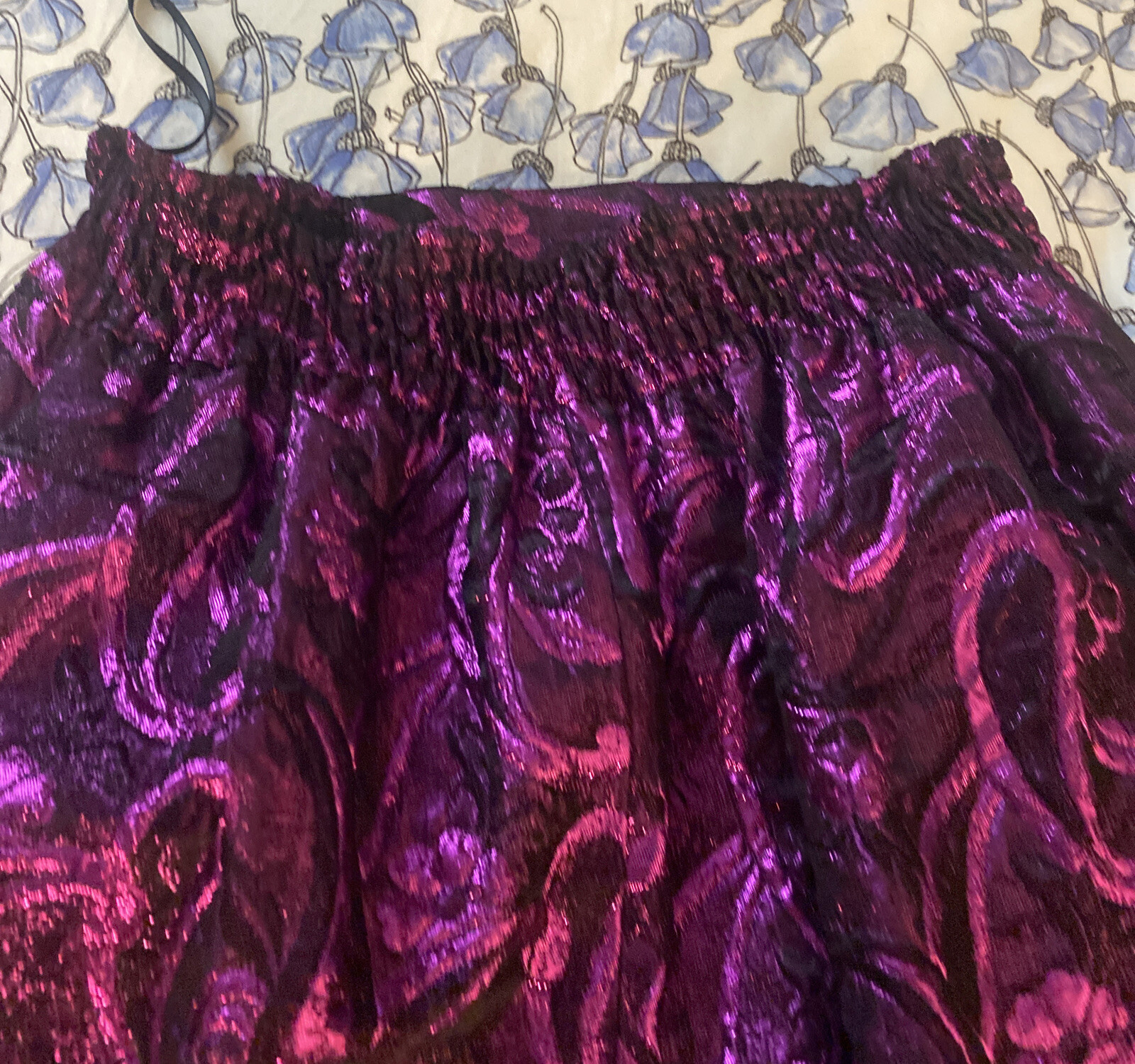Diane Freis Vintage Beaded Tassel Purple Jacket & Skirt Sequin One Off 1980s