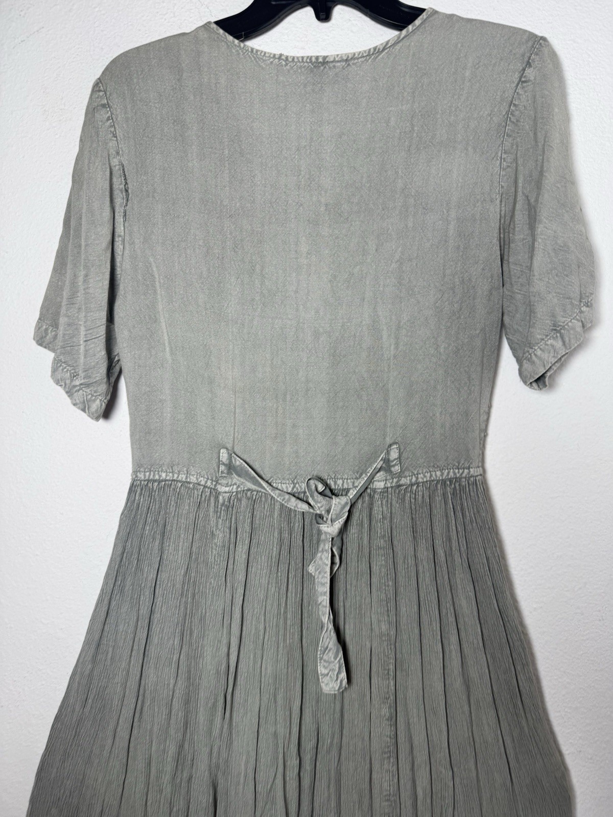 Vtg 90s Maxi Dress, Whismigoth, Grunge, Boho, Earthy Gray,Tie back, Select, Sz S