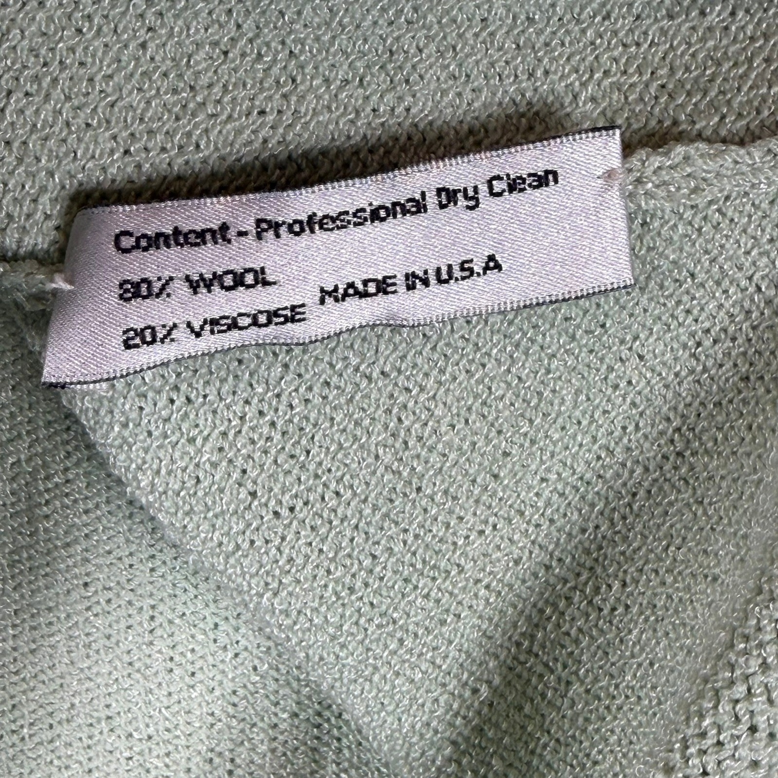 J.S.S. Vintage Mint Green Wool Blend Knit Skirt Set Petite Made in USA Cardigan
