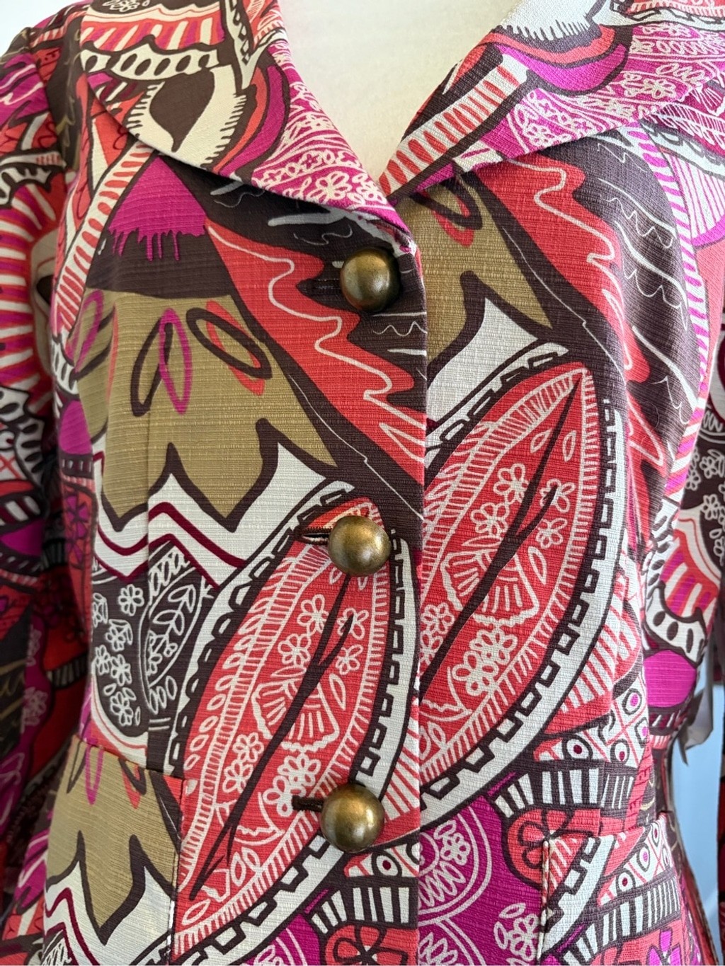 NWT Worthington Work to Weekend Vintage Sz 6 Sunburst Abstract Blazer Cotton Y2K