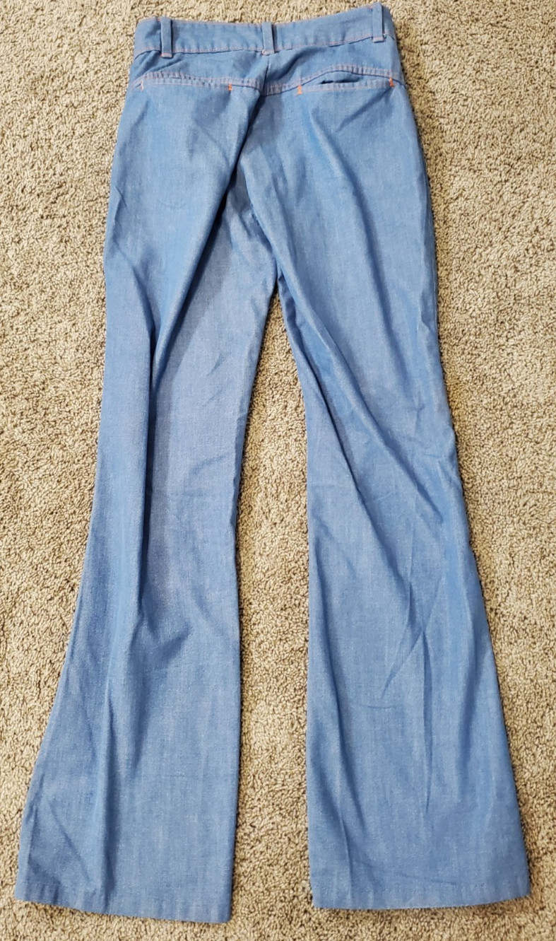 Vintage 1970S Sears Put On Shop Flare Bell Bottom Pants 29X34 Embroidered Arrows