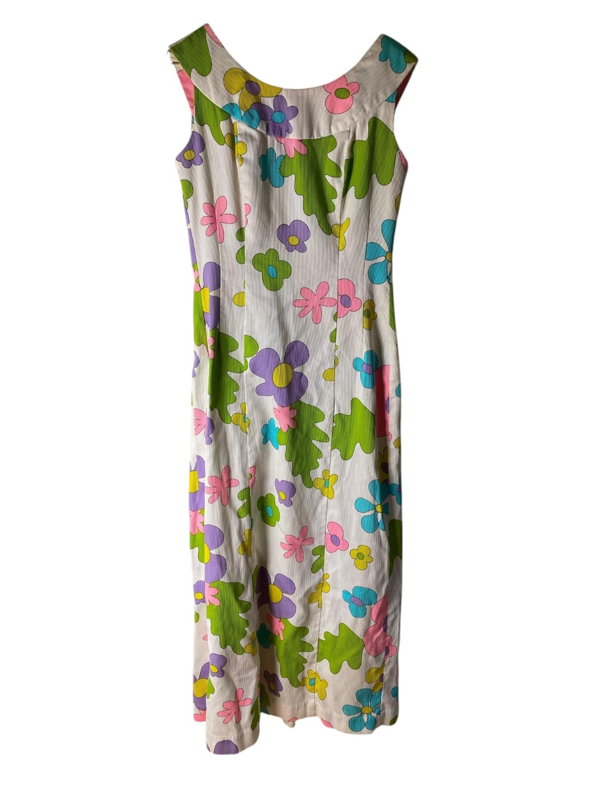 Vintage Hawaiian For Andrade Honolulu Flower Power 60s Dress RARE