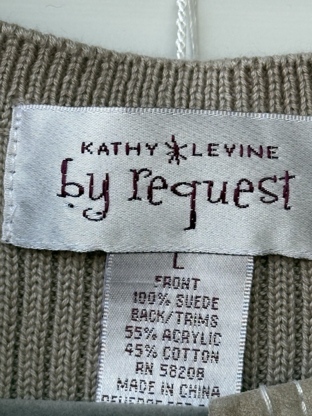 Vintage Suede Vest Request Kathy Levine Floral Embroidered Hippie 90s Festival L