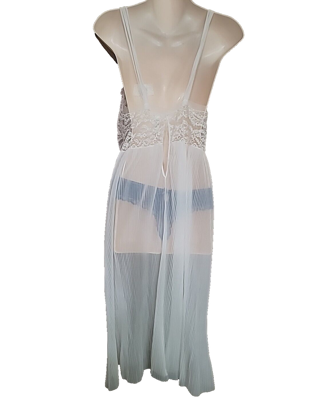 Vintage Full Dress Slip By Rhythm Lingerie Chiffon Crystal Pleats Nylon 34 White