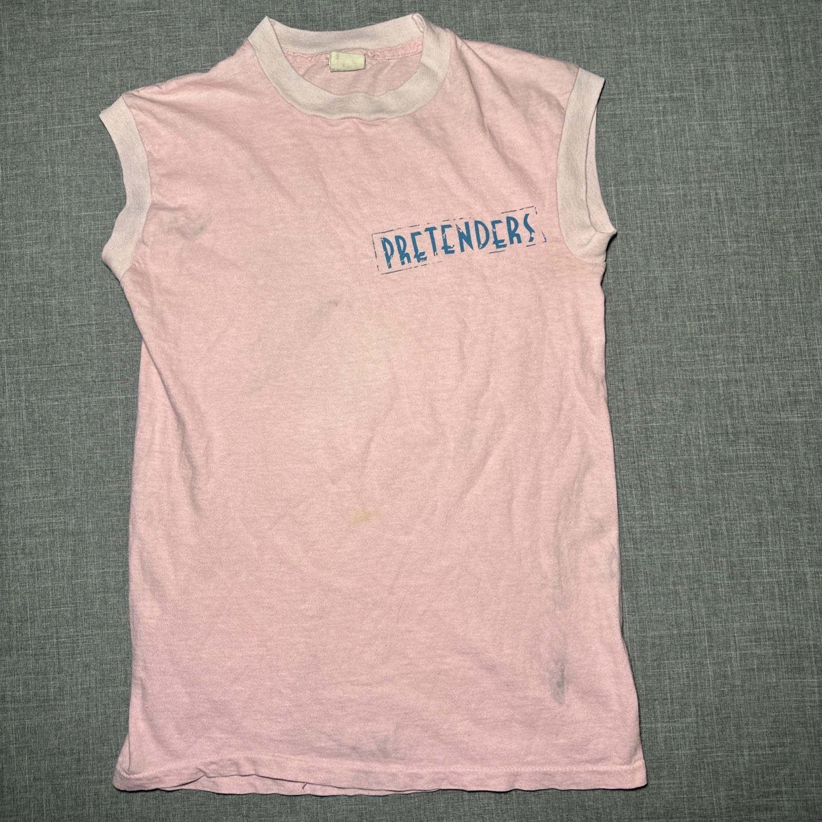 VTG Pretenders Back On The Chain Gang Tour Sleeveless Pink T-Shirt Screen Size S