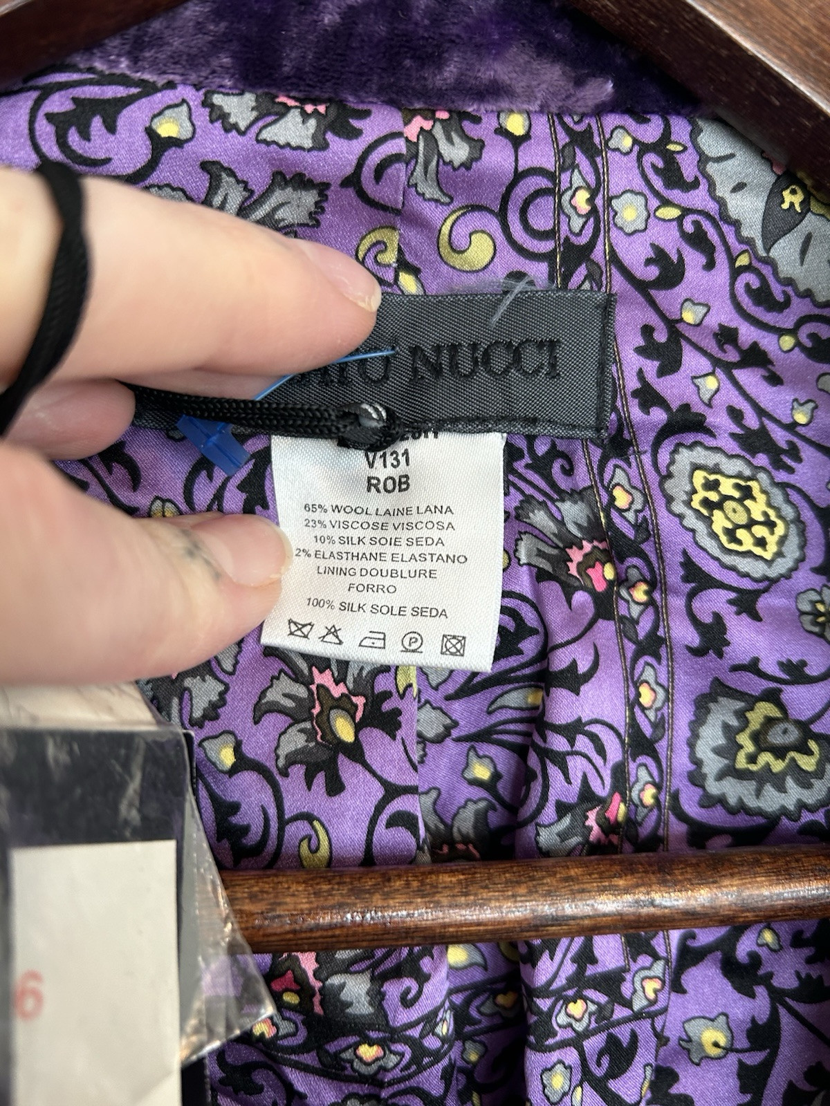 Vintage Y2K Renato Nucci Wool Silk Purple Fairy Velvet Floral Skirt Set 40 NWT M