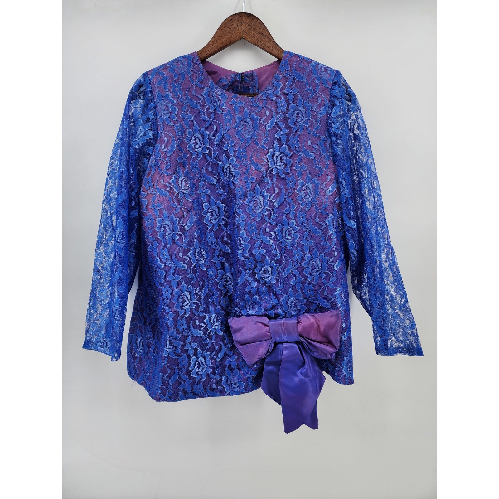 Alfred Angelo Vintage Blue Purple Lace Bow Top Iridescent Taffeta Skirt Set