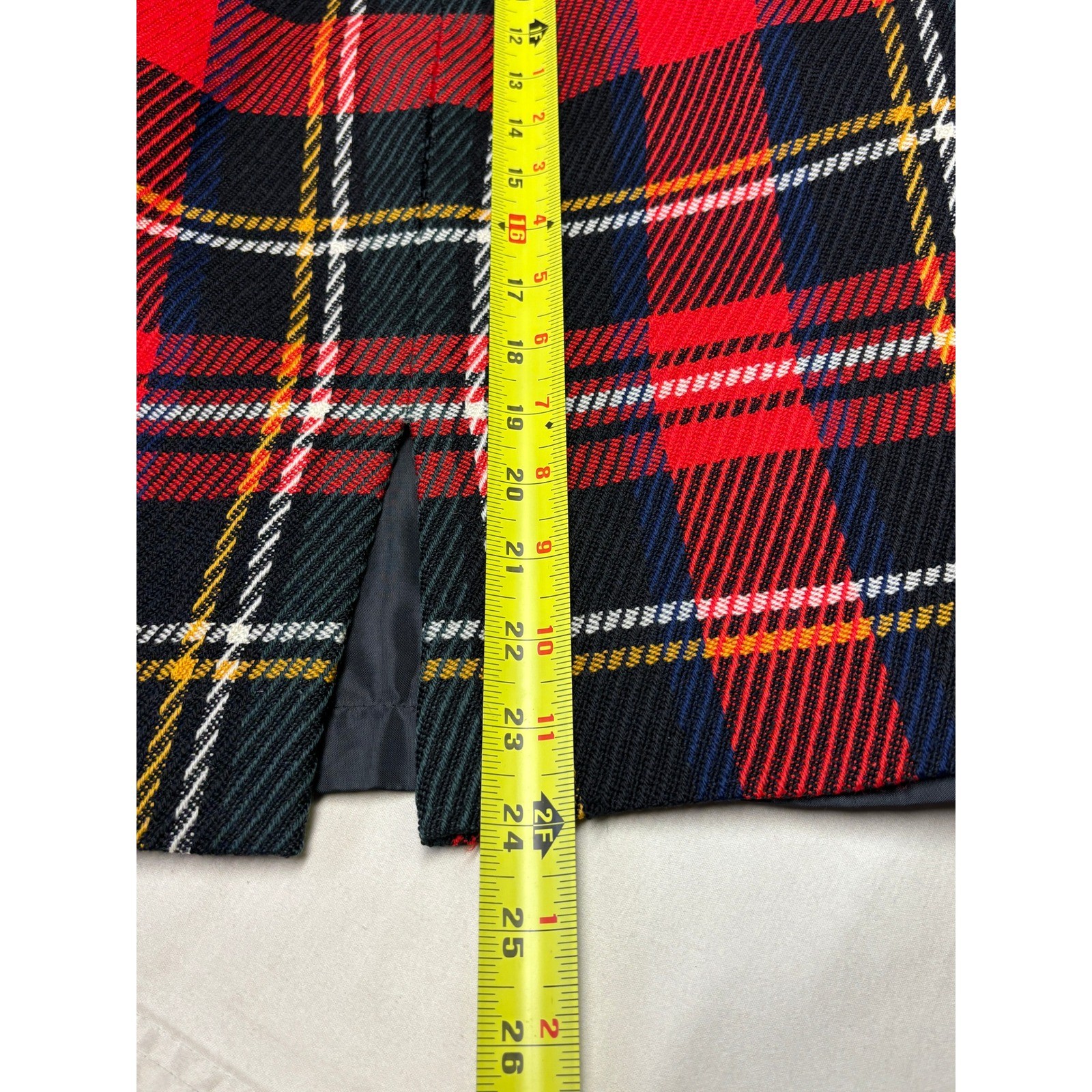 Vintage Herbert Grossman Cynthia Sobel Red Plaid Suit Set Size 8 W26 L24 USA