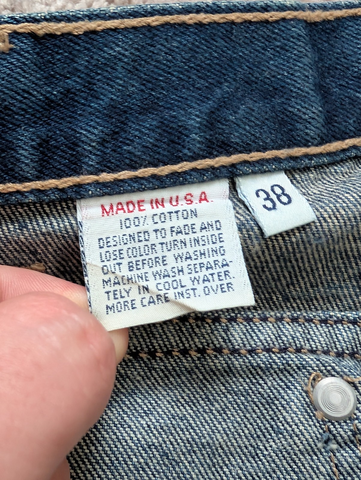 VTG Calvin Klein Jeans Womens 38×36 VTG Hemmed To 36×30 High-Rise USA 70s 80s