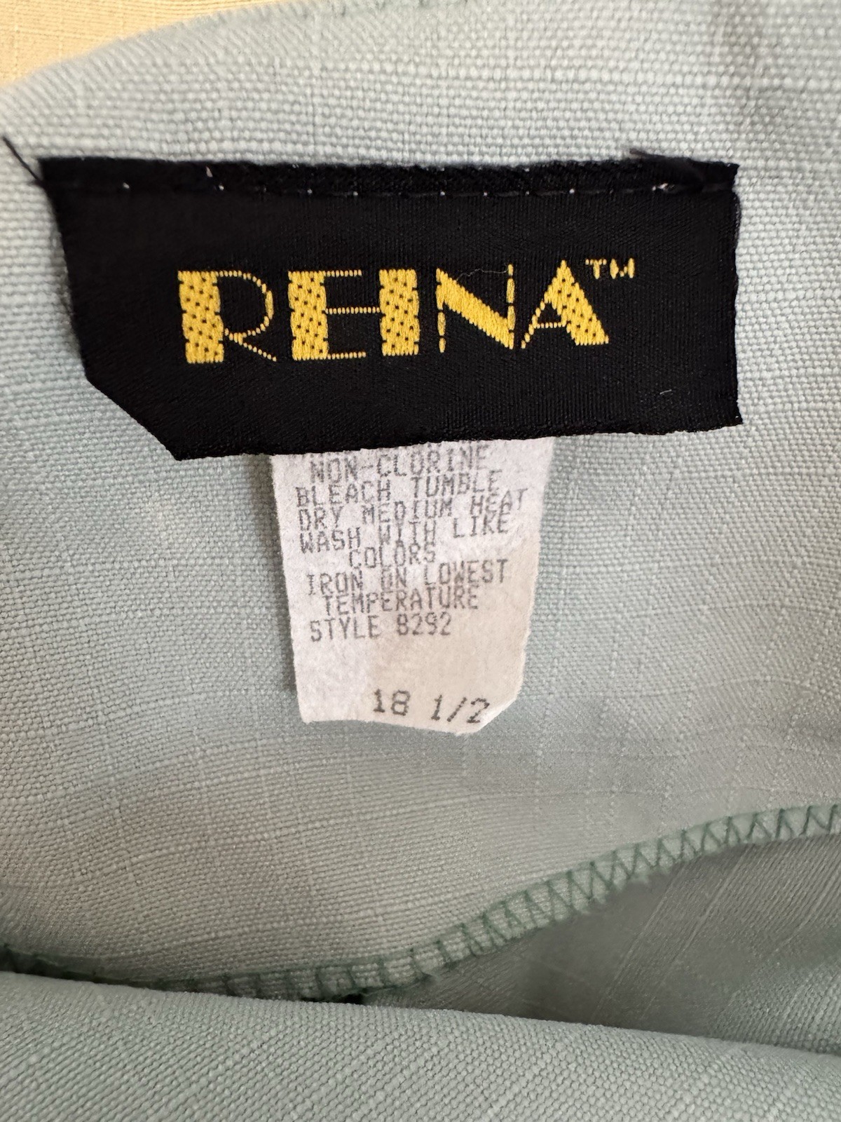 Vintage Reina Rose Button Lace Ruffle Detail Two Piece Mint Blazer Skirt Sz 18