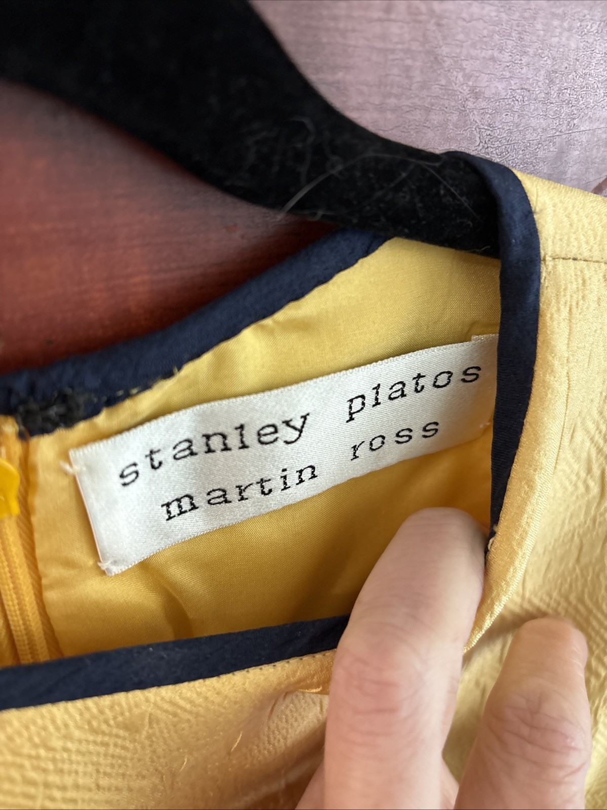 Stanley Platos Martin Ross Dress Vintage Yellow with Navy Piping Long Sleeve