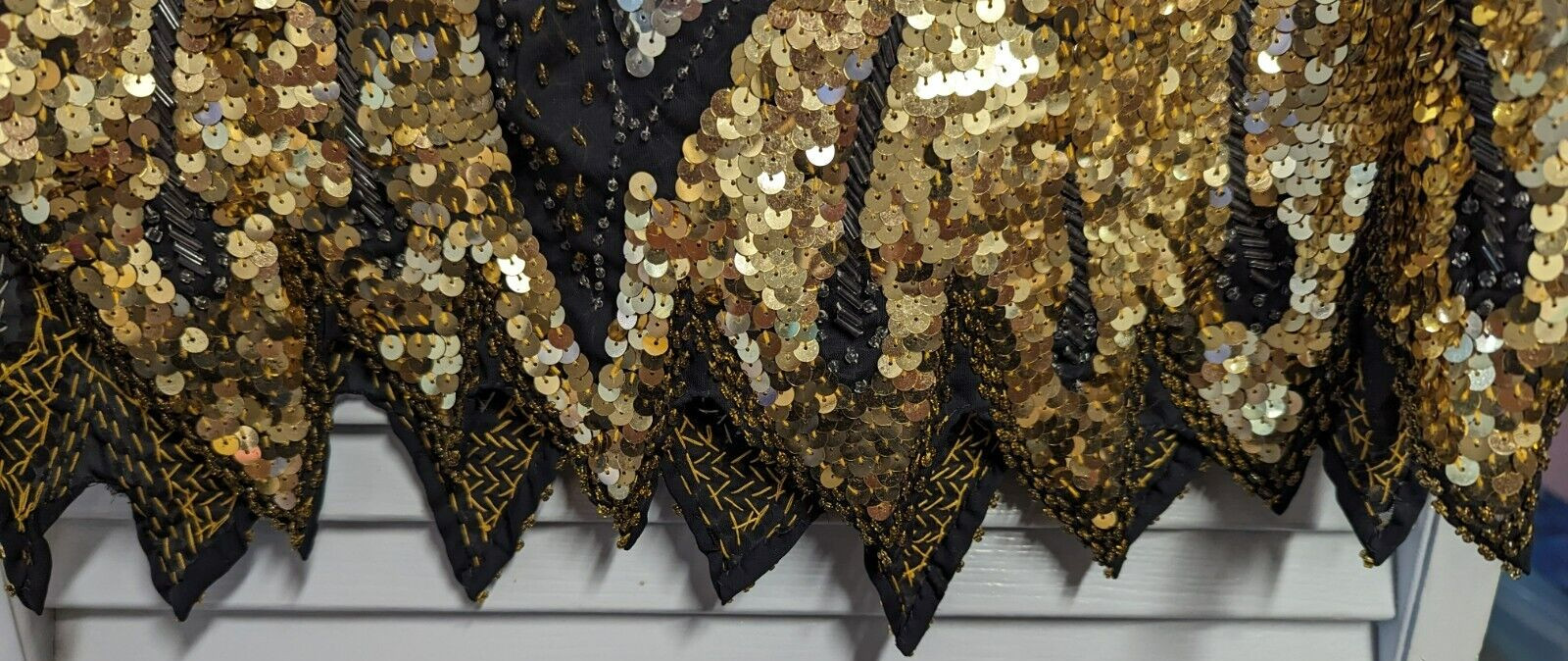 Elaborate Vintage Used Women’s ISABELLE Designer Sequins Blouse Medium Size