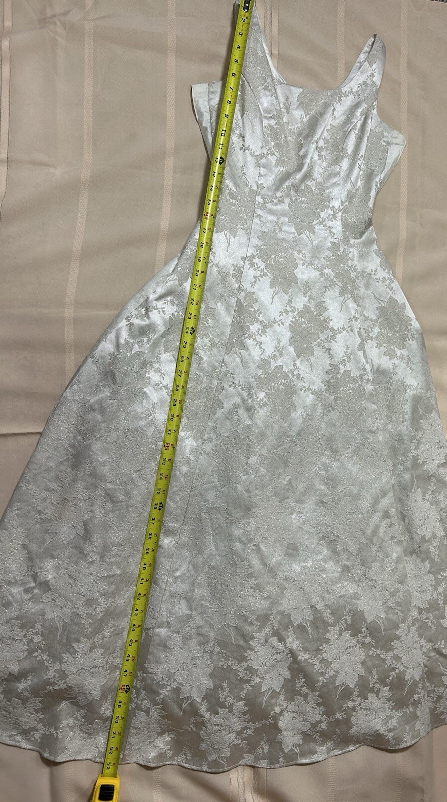 Vintage 90s Gunne Sax Size 3/4 Brocade Ivory Gold Gown Wedding Formal Jacquard
