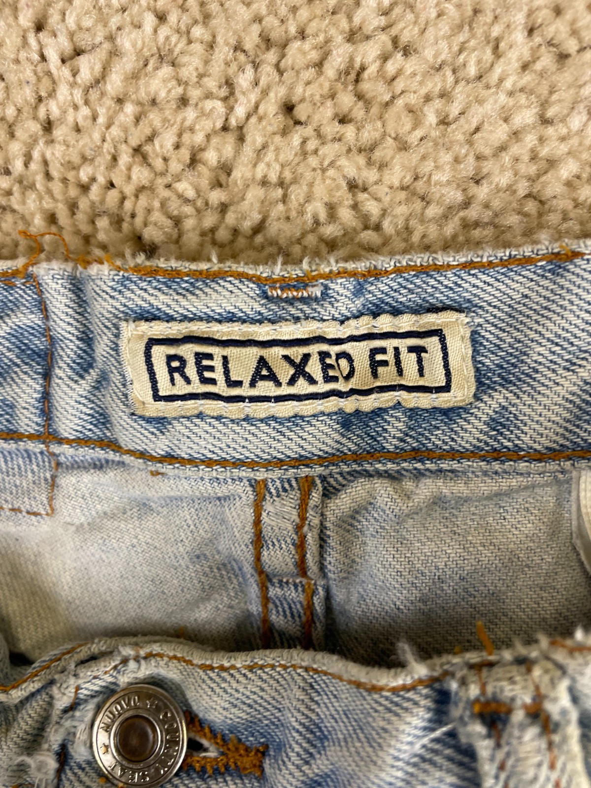 Vintage Relaxed Fit Jeans Womens 25×30 Denim Cotton Distressed High Waisted Blue